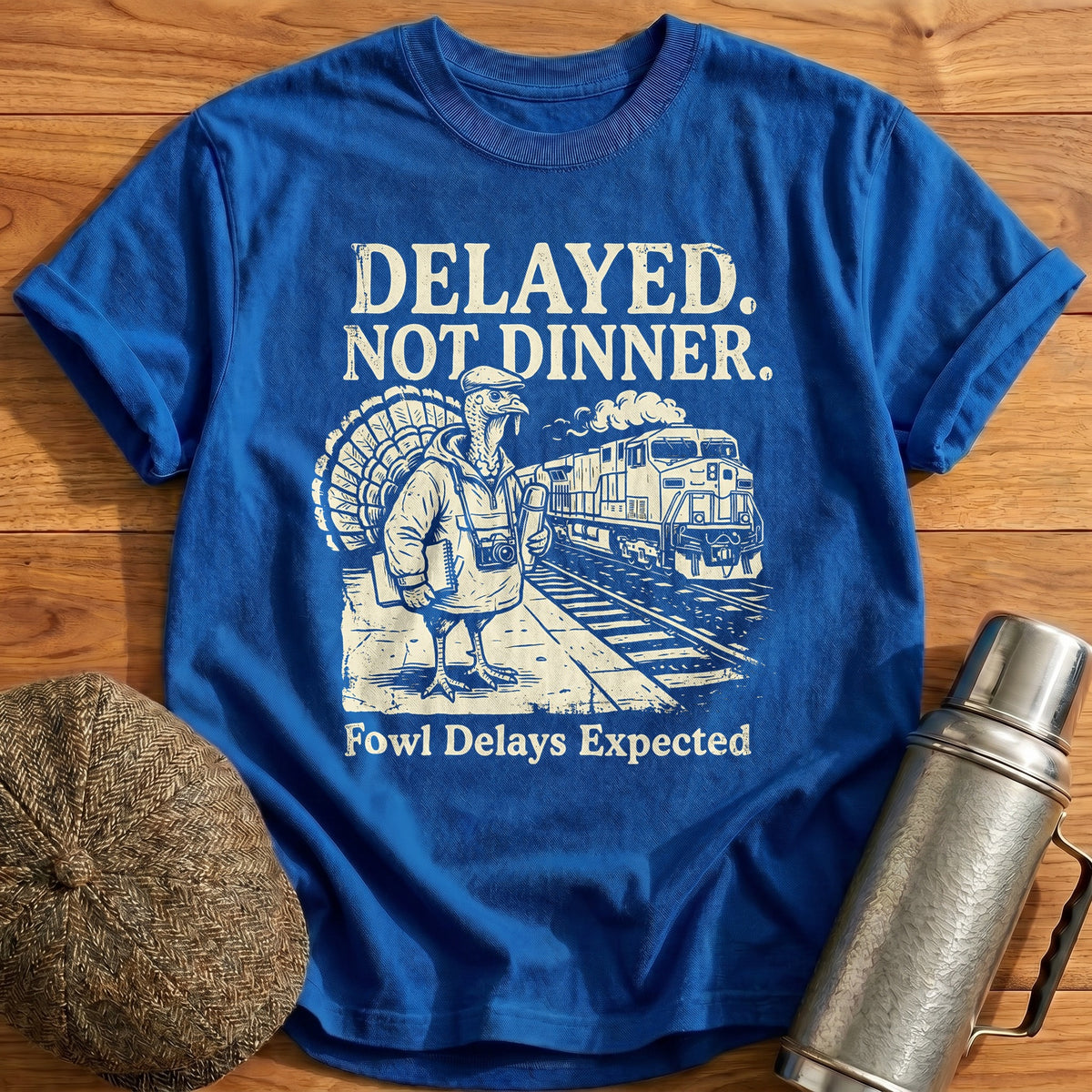 Delayed Not Dinner Fowl Delays Expected 9 T-Shirt - Royal
