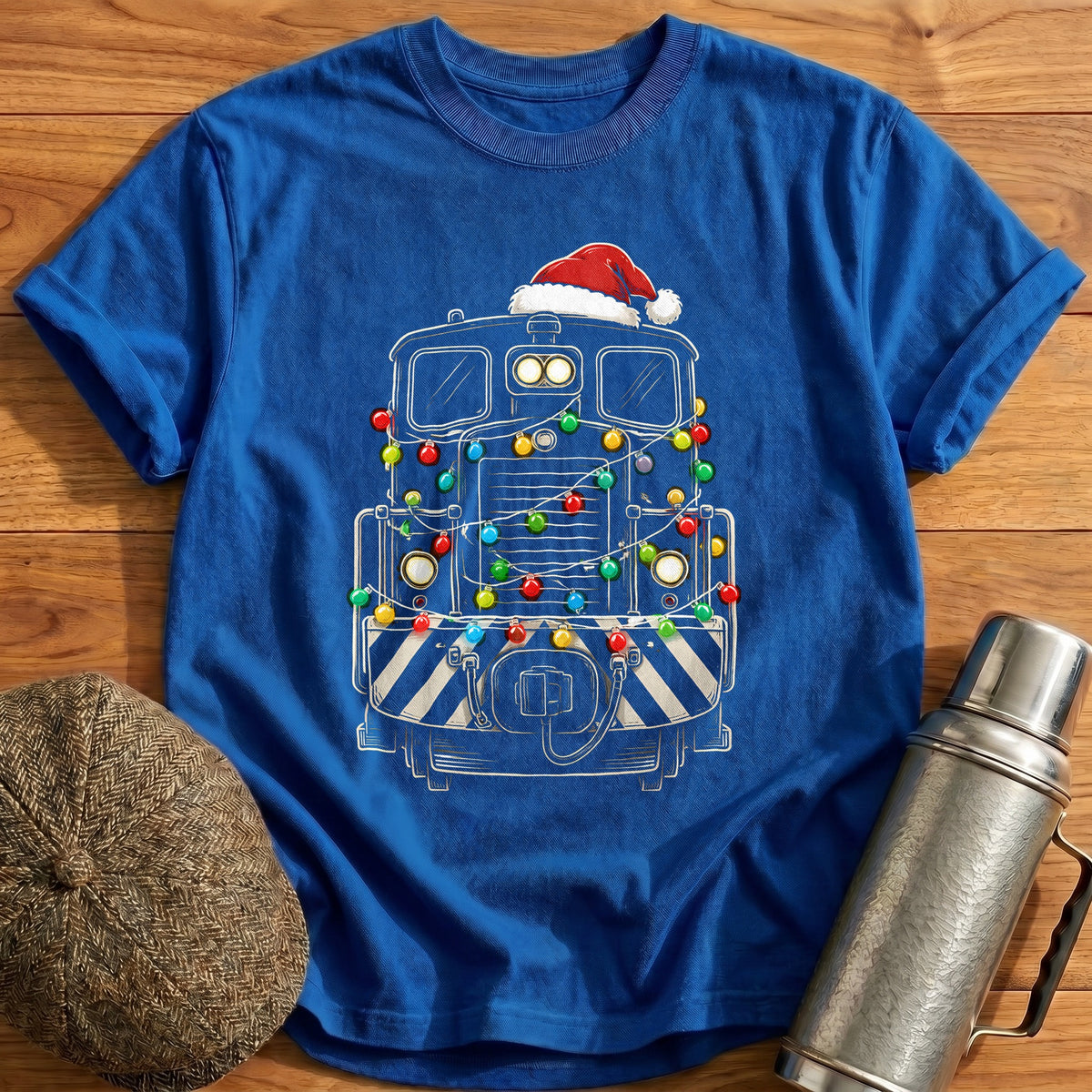 Diesel Shunter Christmas Lights 55 T-Shirt - Royal