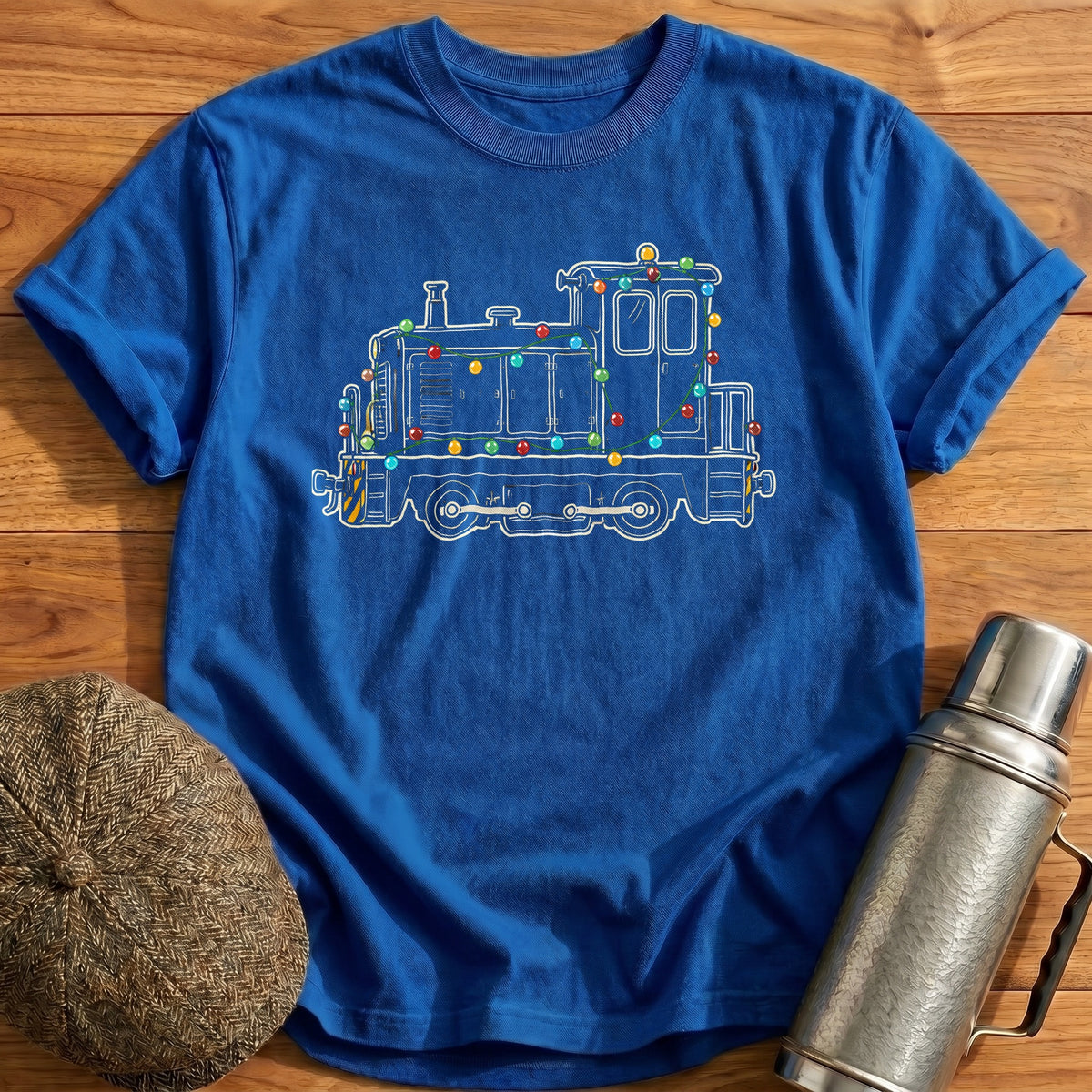 Diesel Shunter Christmas Lights 81 T-Shirt - Royal