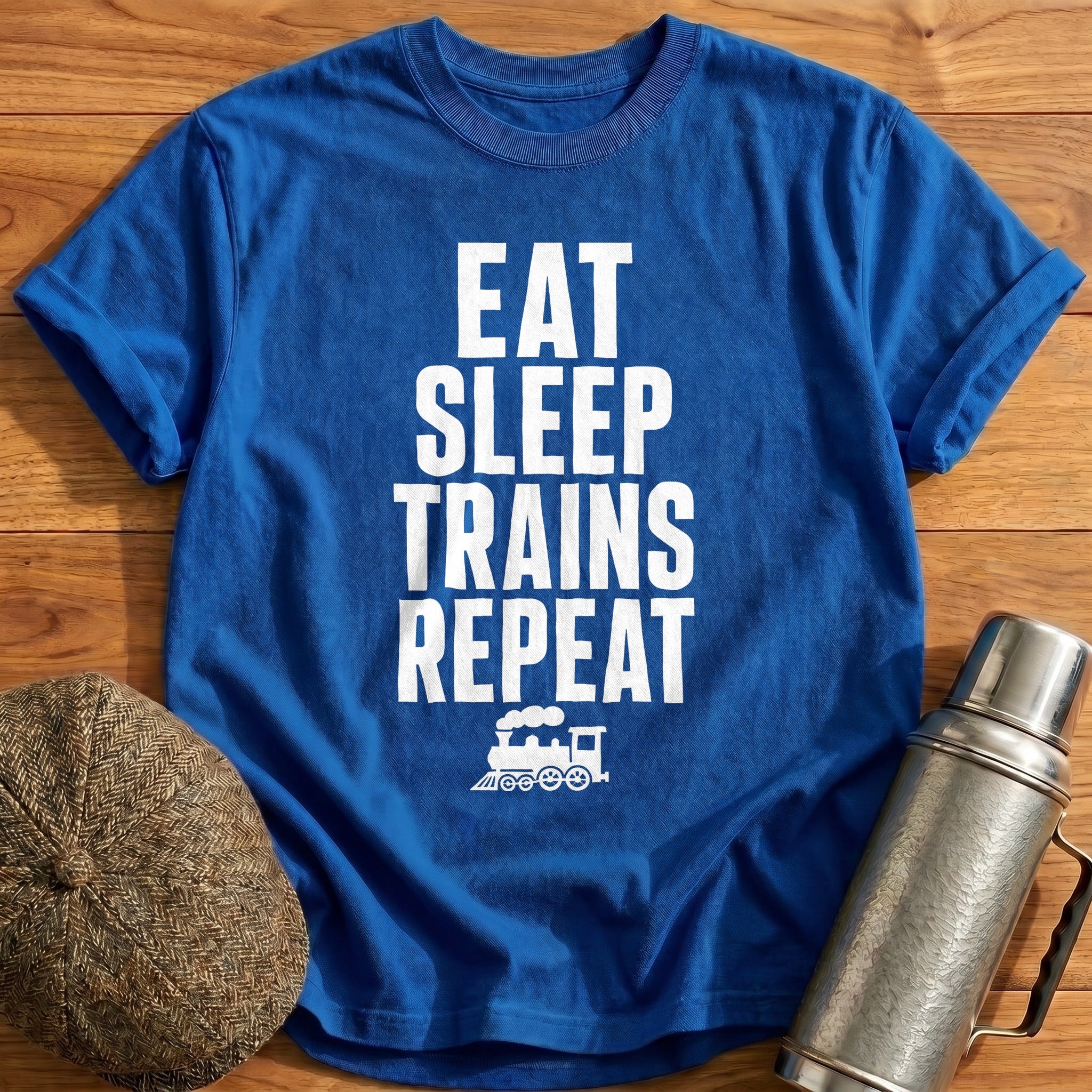 Eat Sleep Trains 64 T-Shirt - Royal