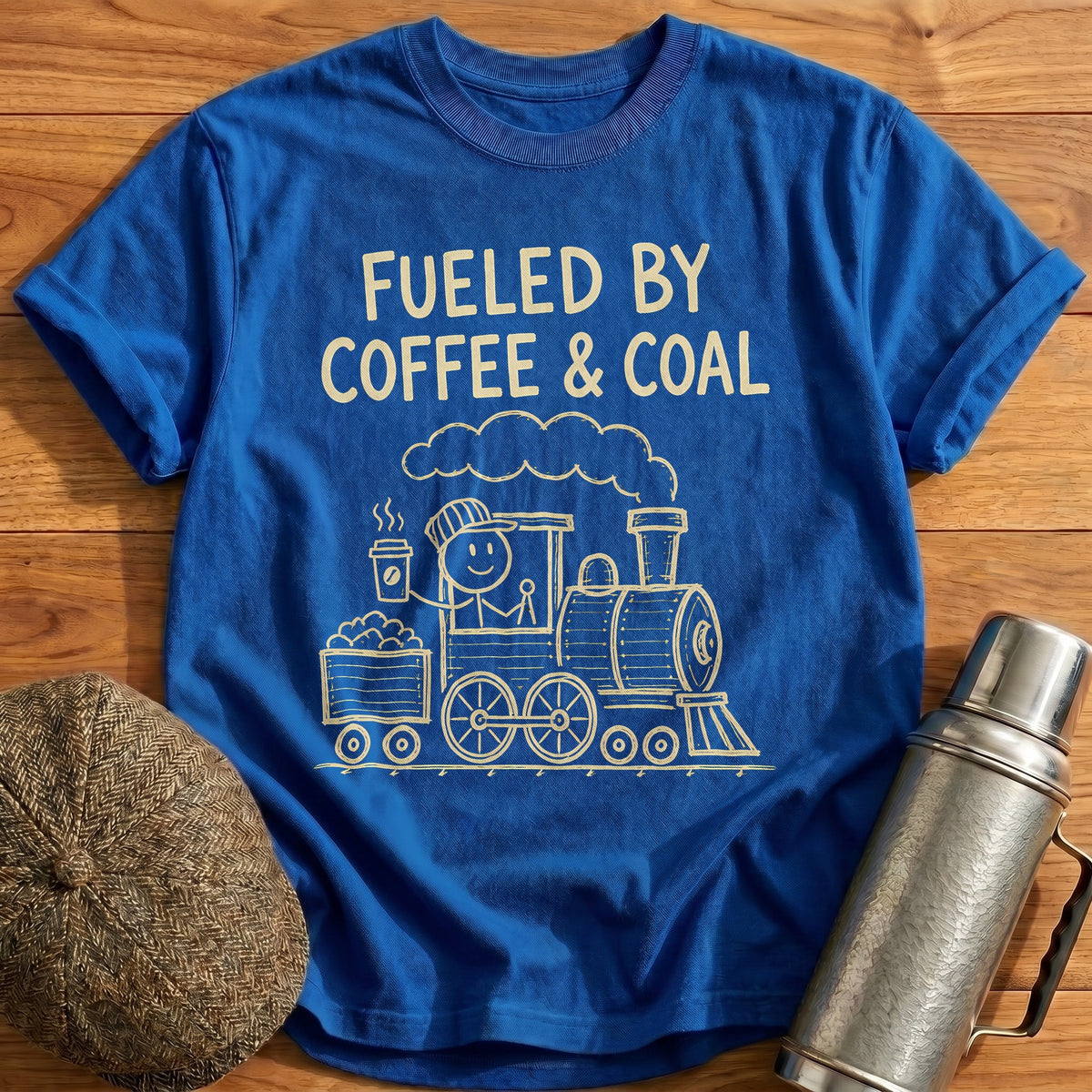 Fueled By Coffee And Coal 44 T-Shirt - Royal