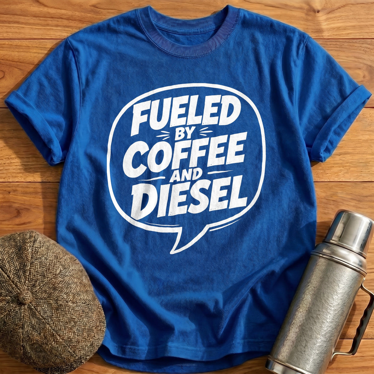 Fueled By Coffee And Diesel 67 T-Shirt - Royal