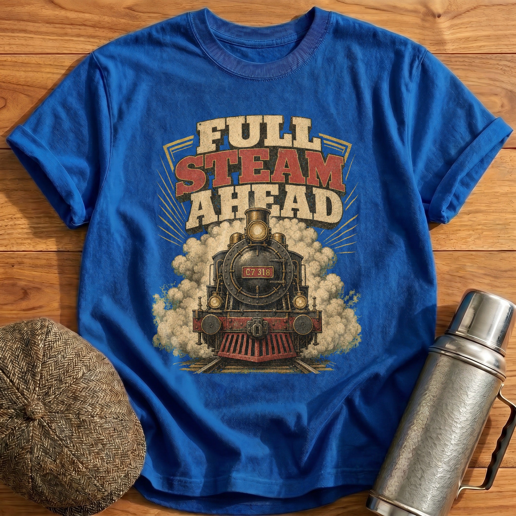 Full Steam Ahead T-Shirt - Royal