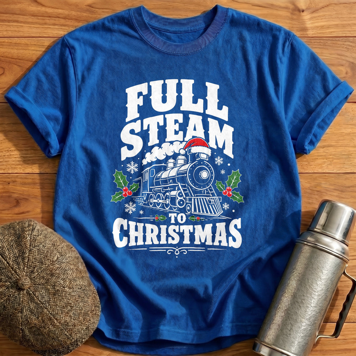 Full Steam To Christmas 61 T-Shirt - Royal