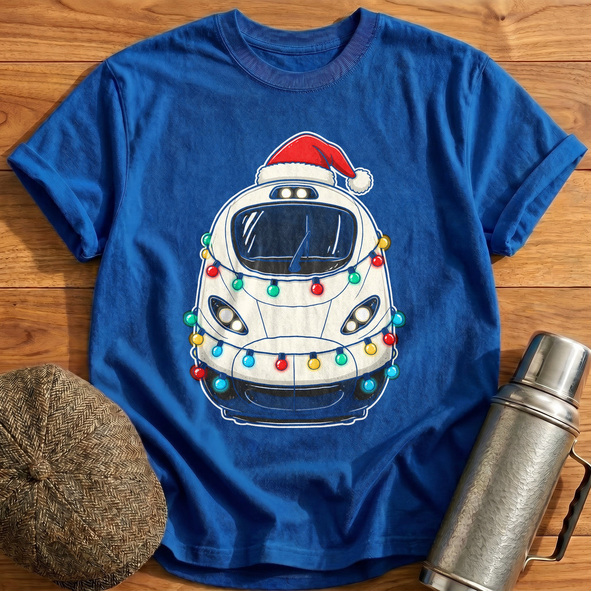 High Speed Train Christmas Lights 67 T-Shirt - Royal