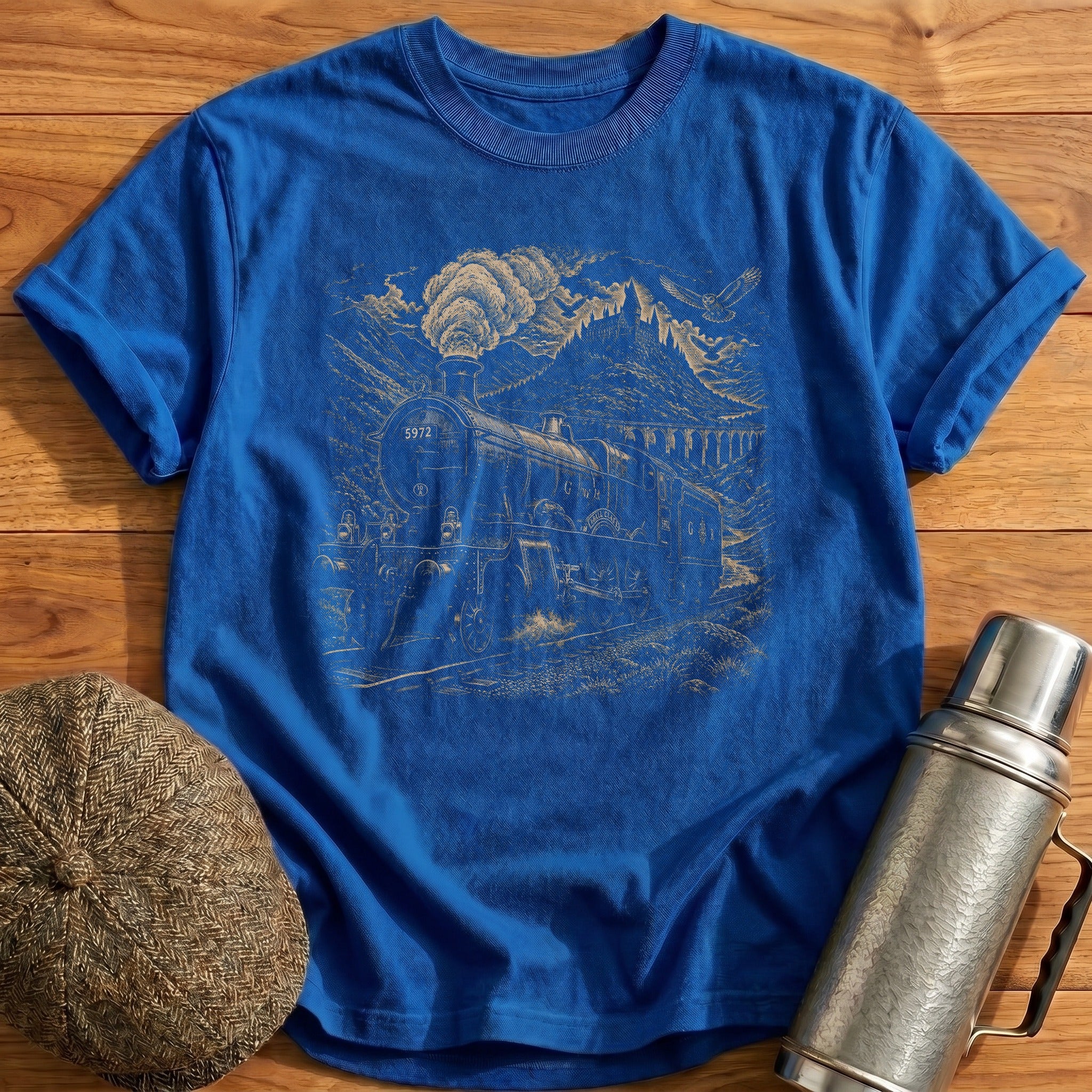 Hogwarts Express Castle Train T-Shirt - Royal