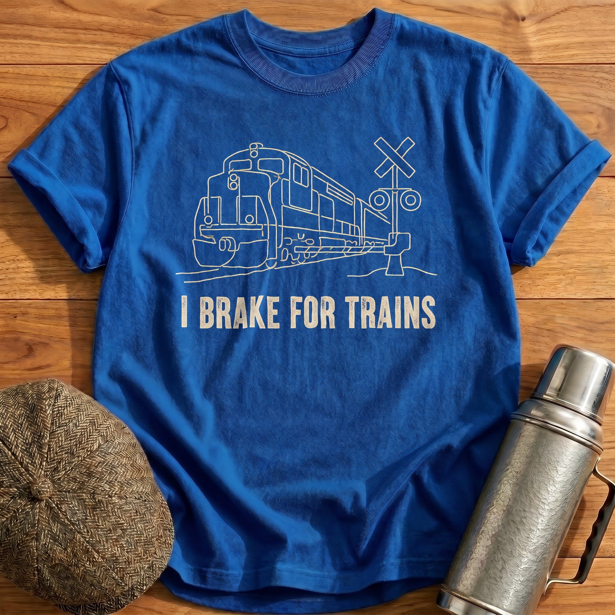I Brake For Trains 63 T-Shirt - Royal