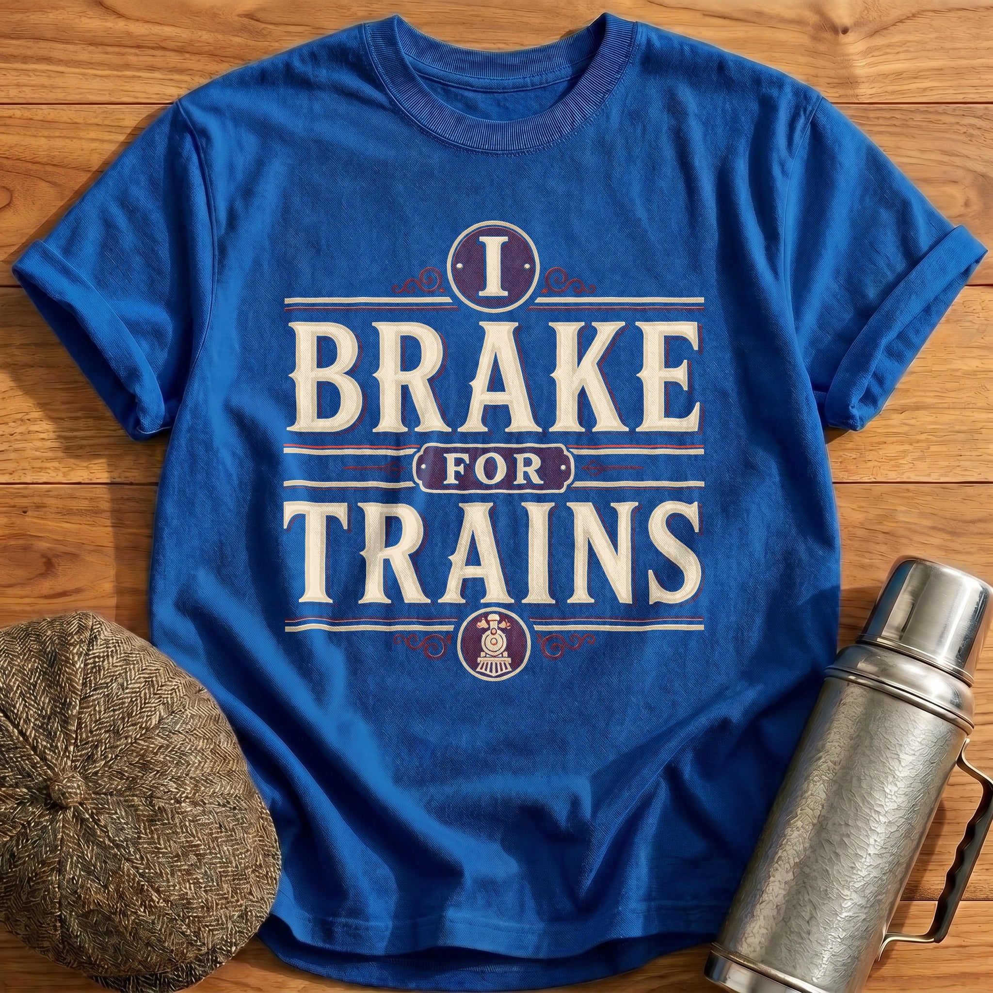 I Brake For Trains Train Spotter - Royal
