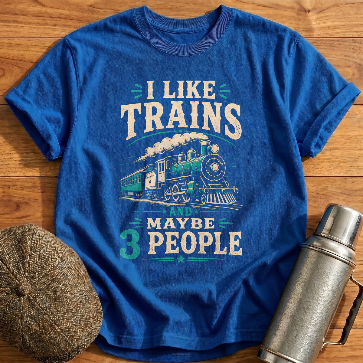 I Like Trains 38 T-Shirt - Royal