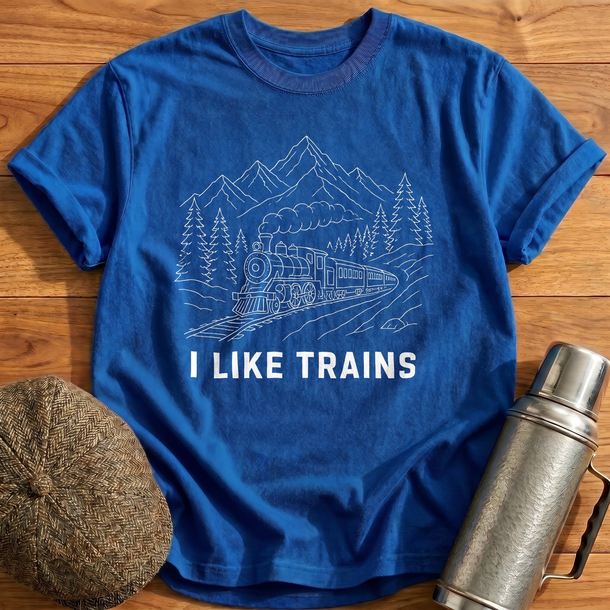 I Like Trains 86 T-Shirt - Royal