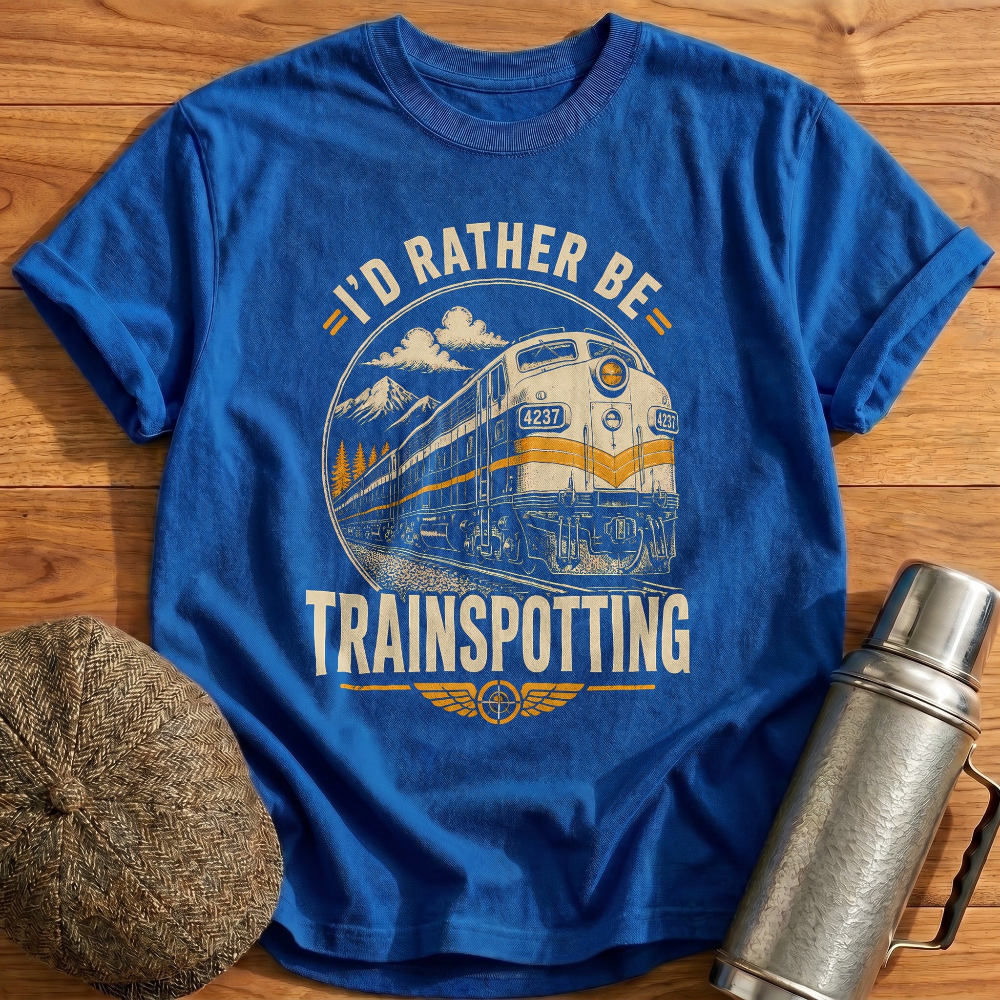 I'd Rather Be Trainspotting T-Shirt - Royal