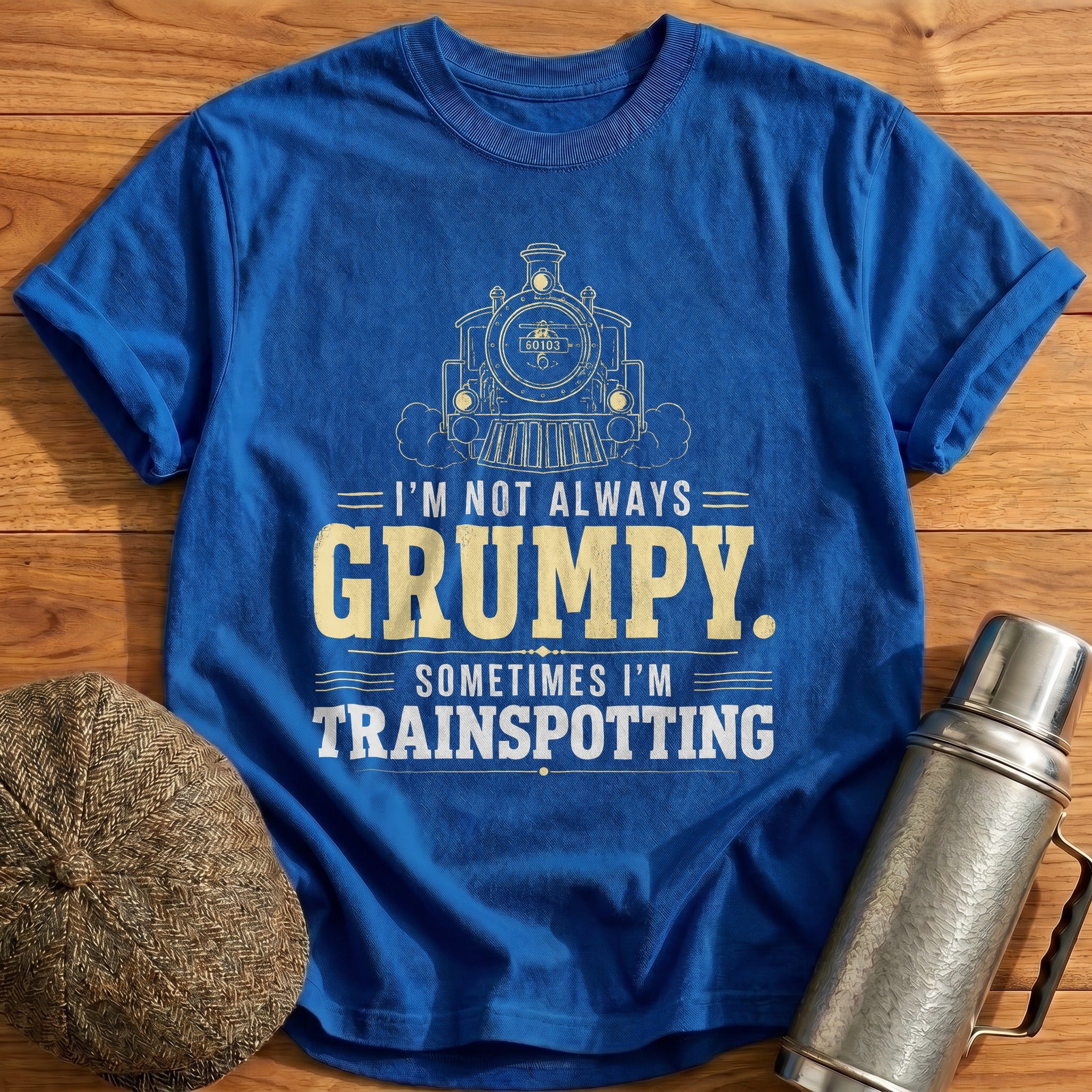 I'm Not Always Grumpy Sometimes I'm Trainspotting T-Shirt - Royal
