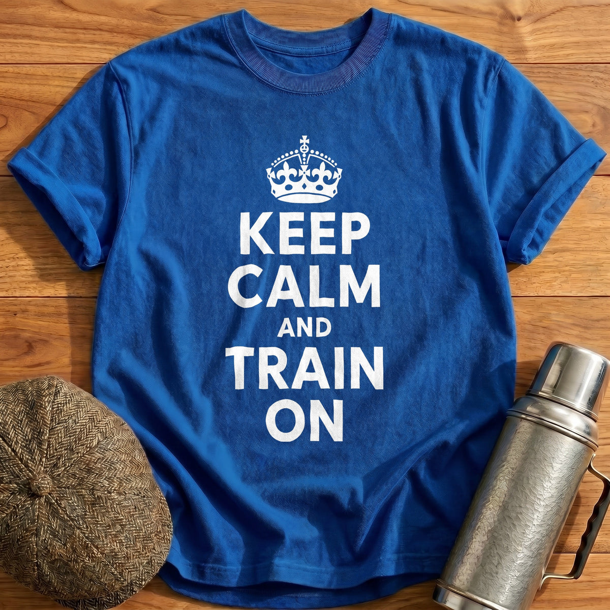 Keep Calm And Train On 52 T-Shirt - Royal