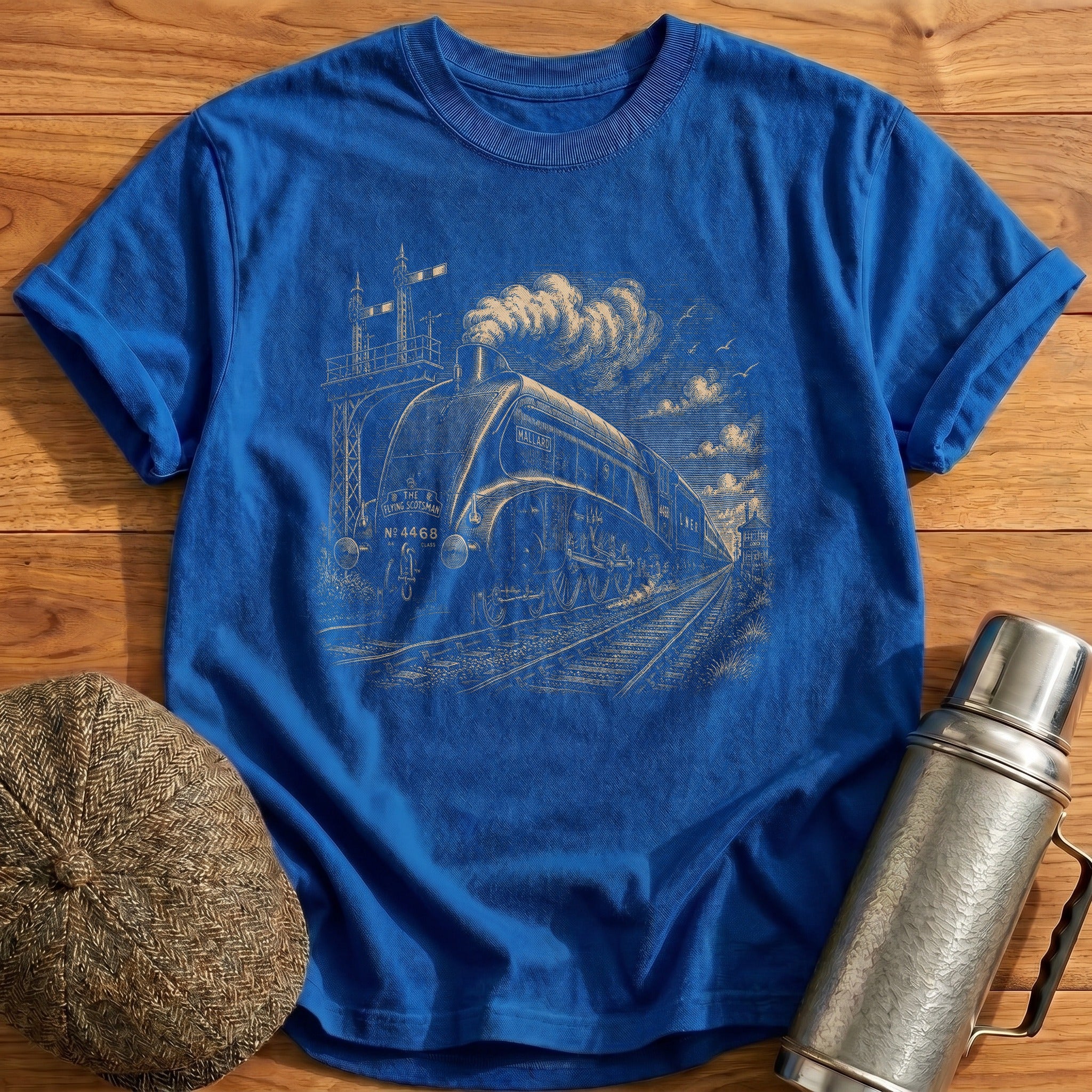 Mallard LNER A4 Streamlined Pacific T-Shirt - Royal