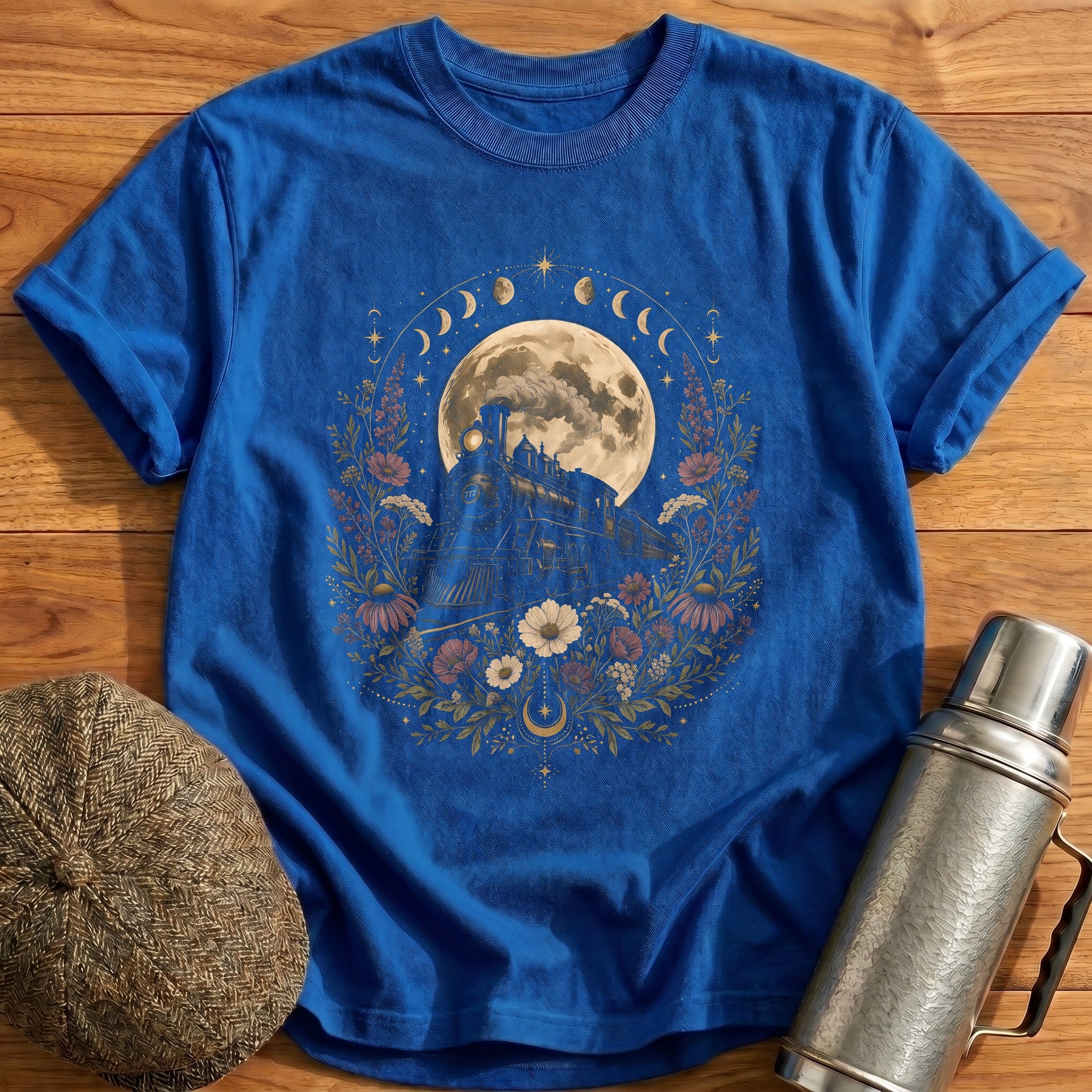 Midnight Train Moon Phases Vintage - Royal