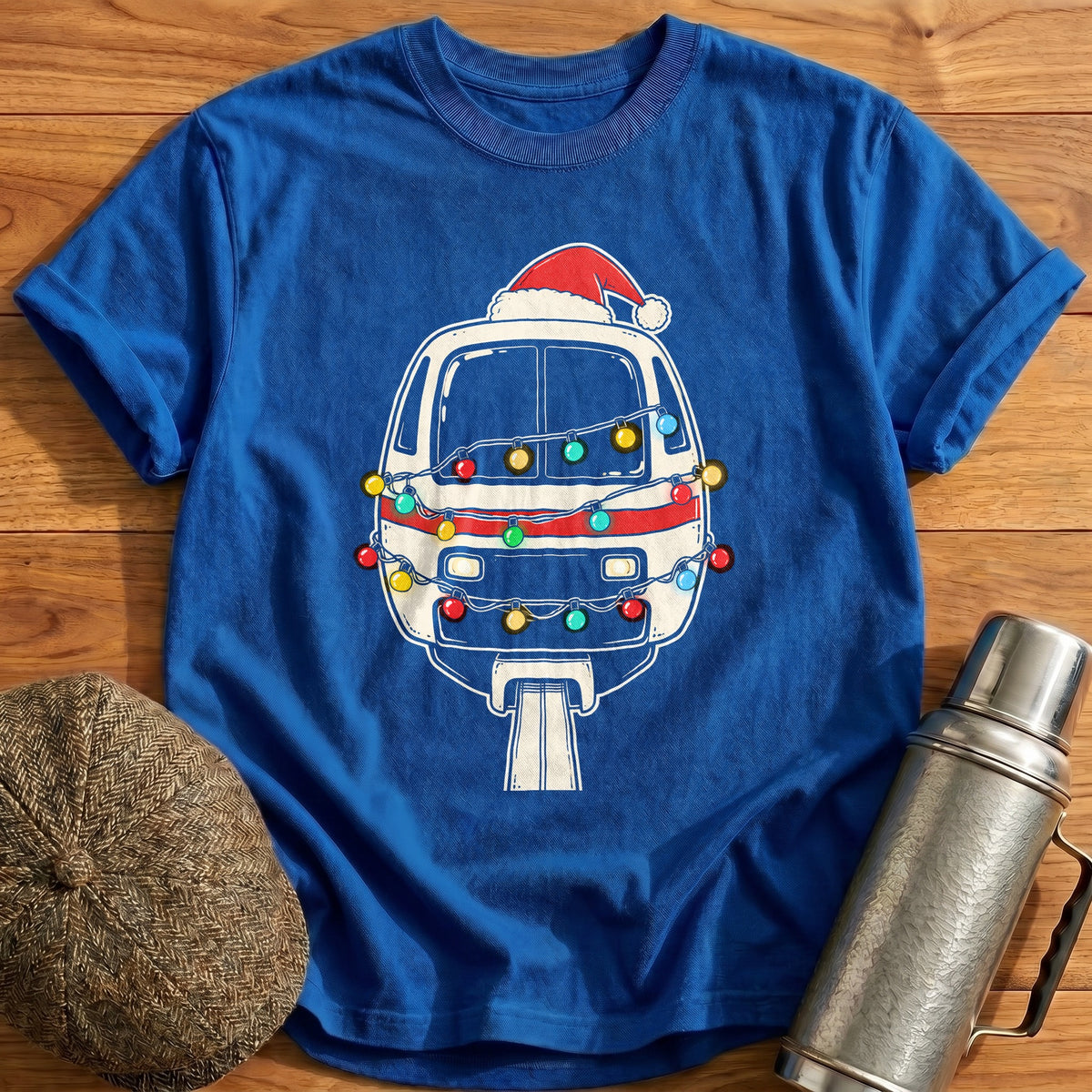 Monorail Christmas Lights 38 T-Shirt - Royal