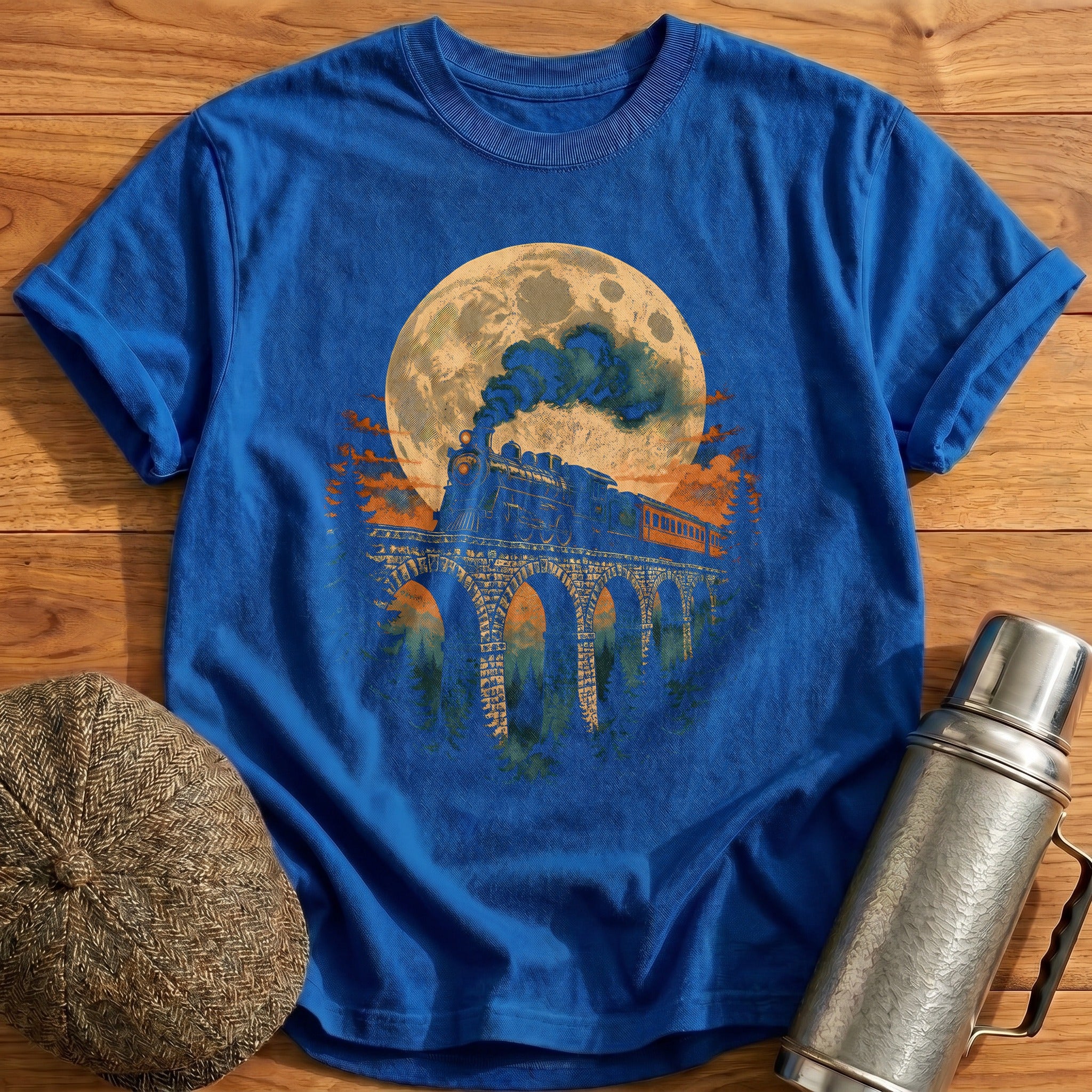 Moonlit Viaduct T-Shirt - Royal