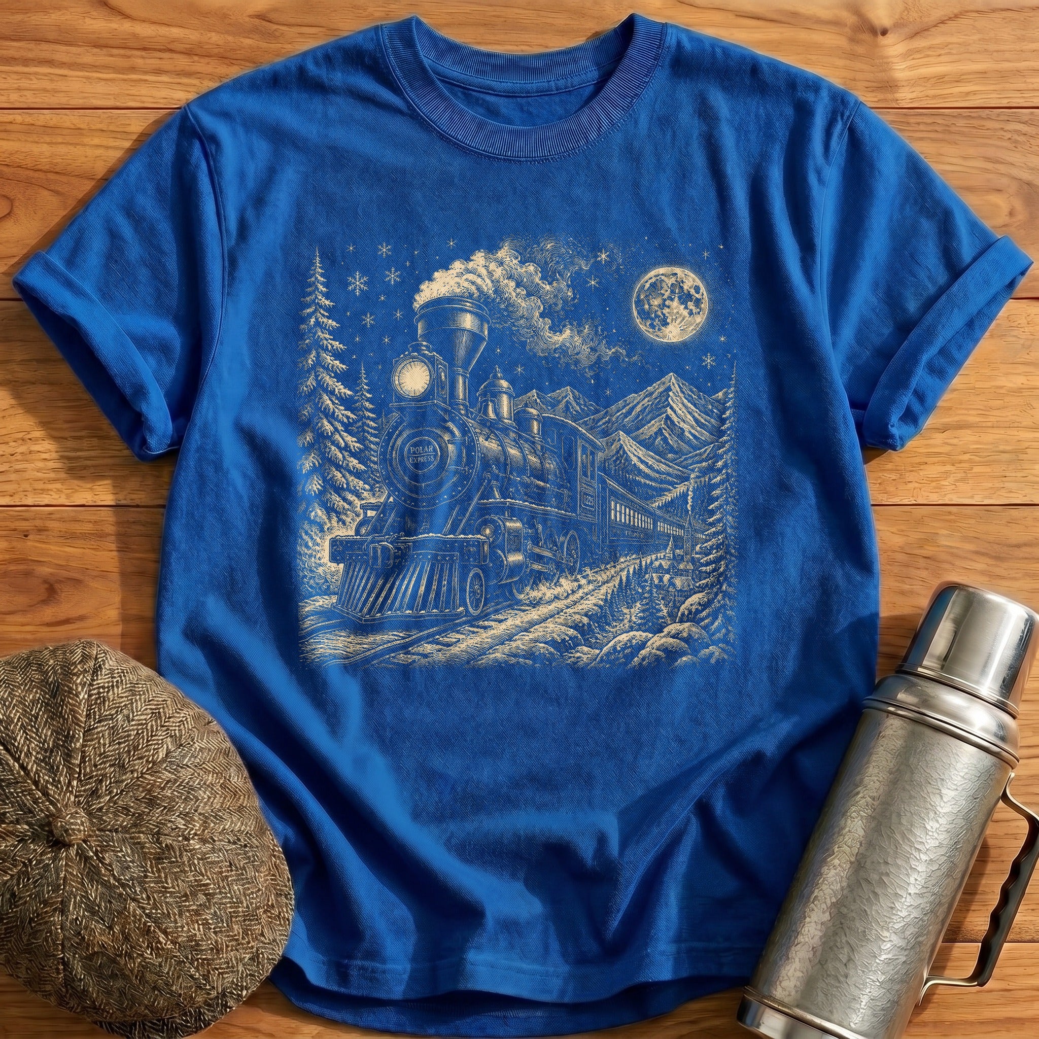 Polar Express Magic Christmas Train T-Shirt - Royal