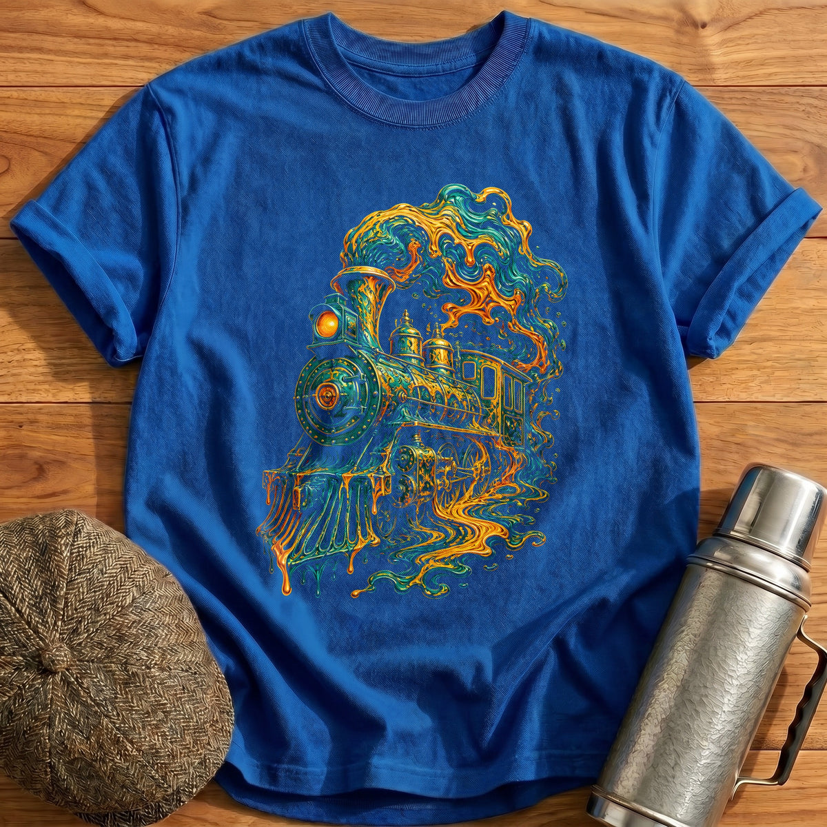 Psychedelic Train 66 T-Shirt - Royal