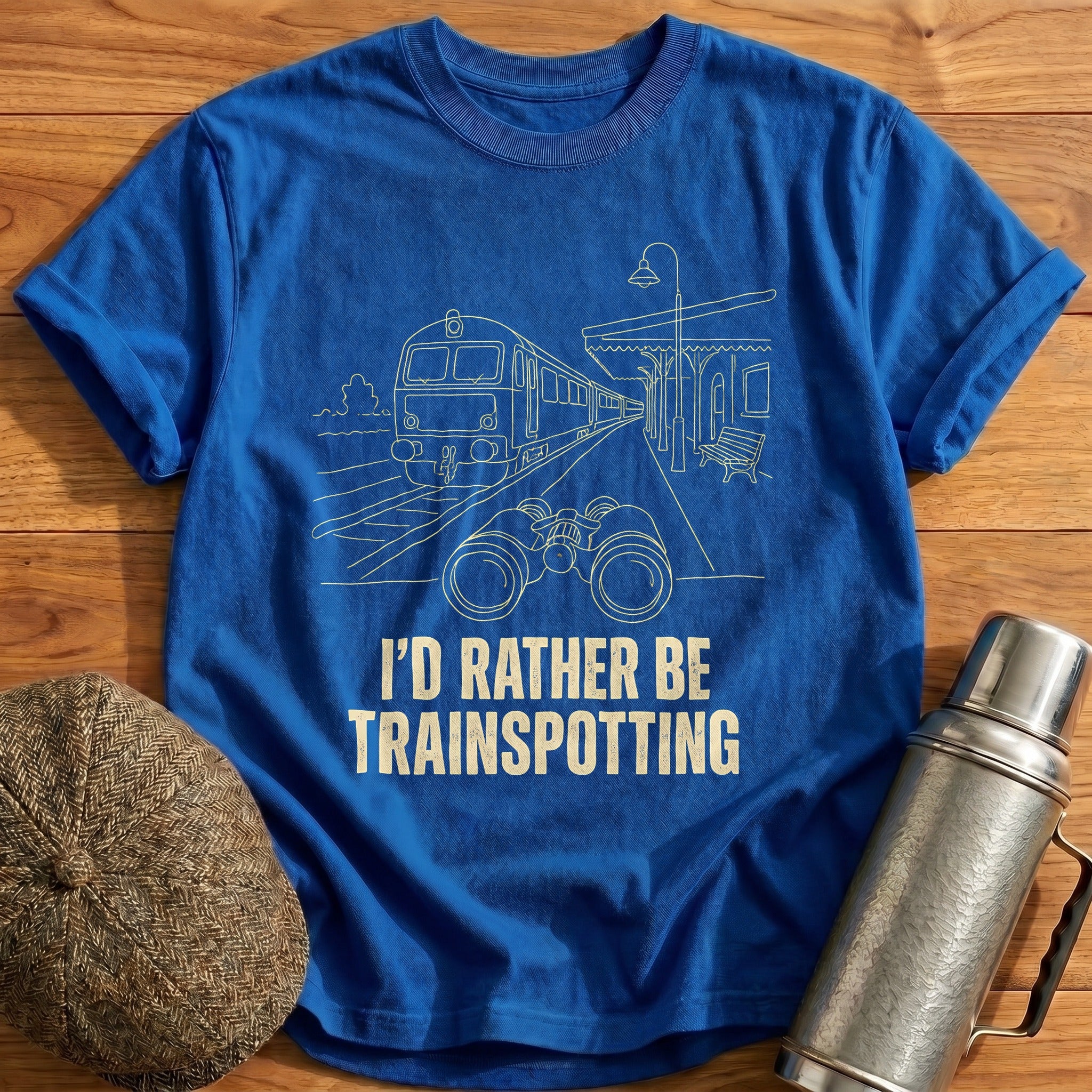 Rather Be Trainspotting 20 T-Shirt - Royal