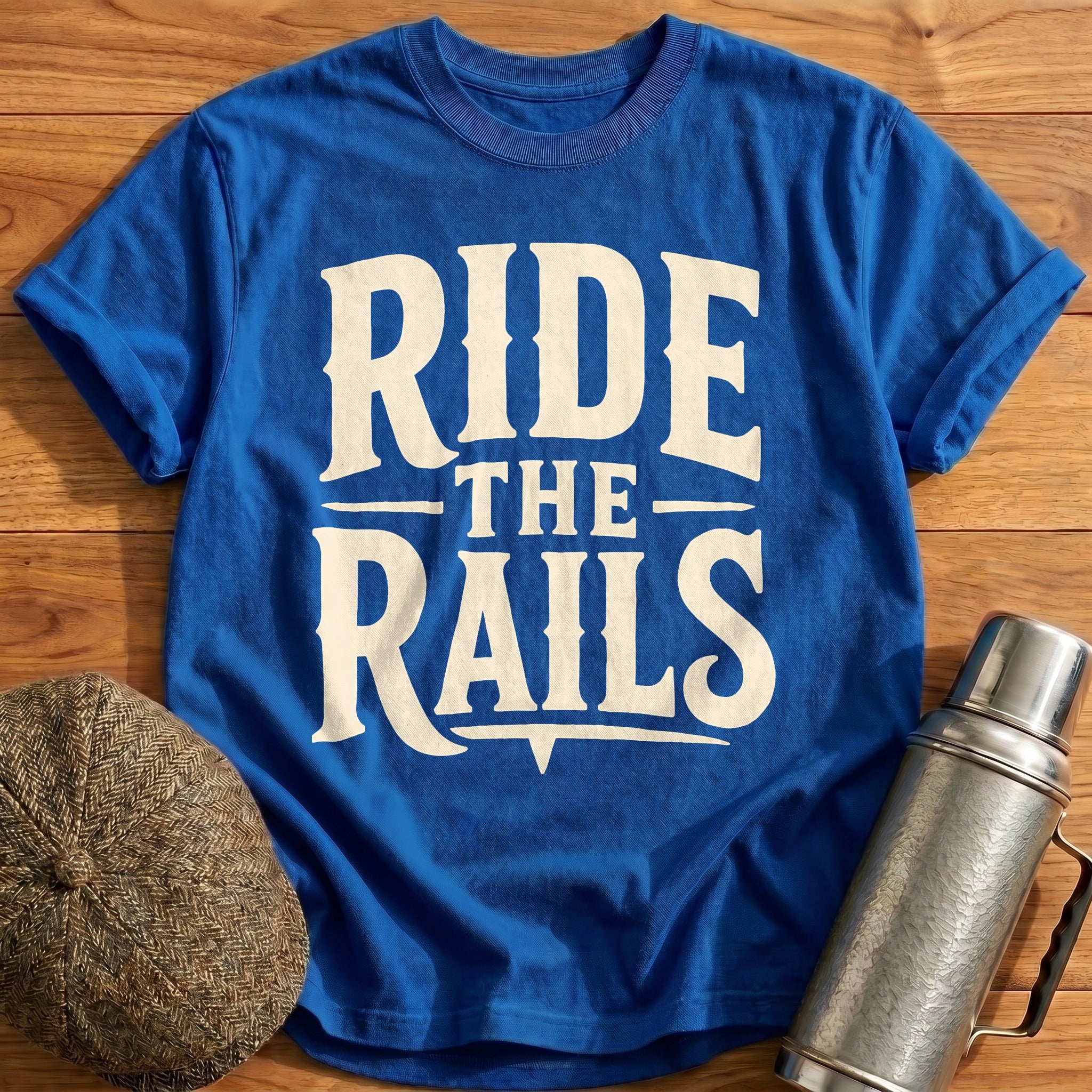 Ride The Rails Train Enthusiast Vintage - Royal