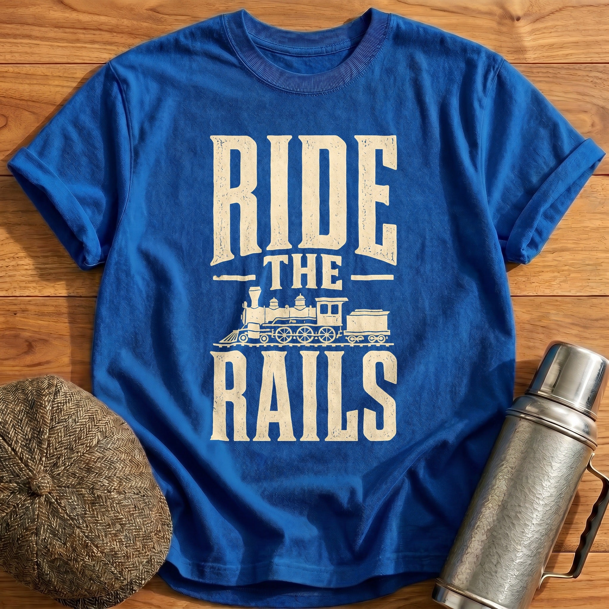 Ride The Rails Train Enthusiast Vintage 2 - Royal
