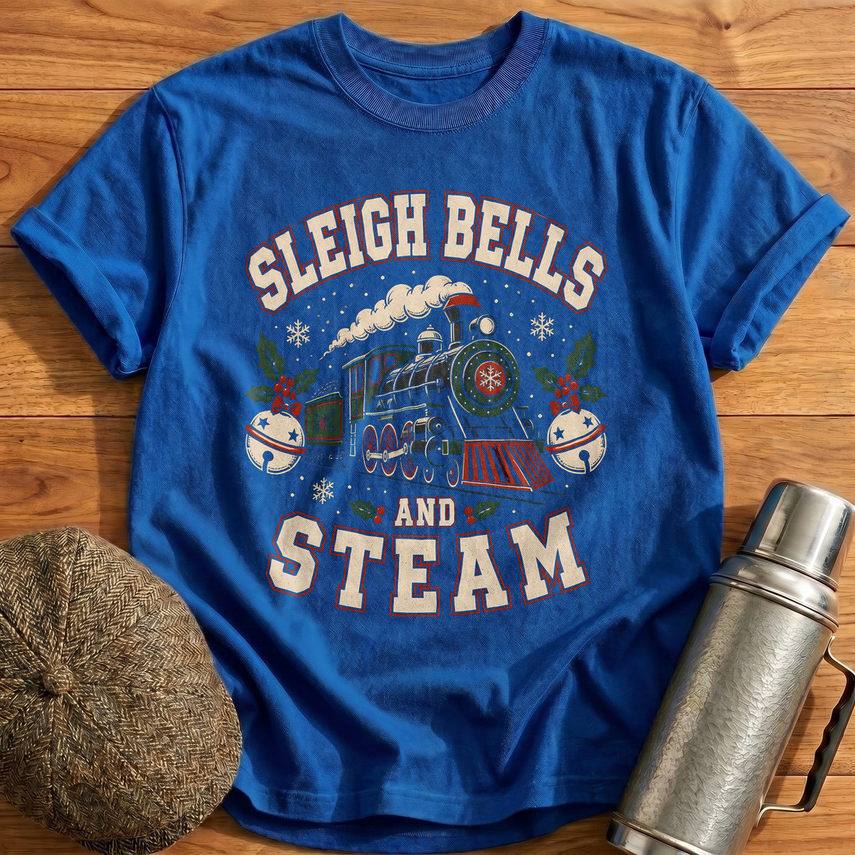 Sleigh Bells And Steam 98 T-Shirt - Royal