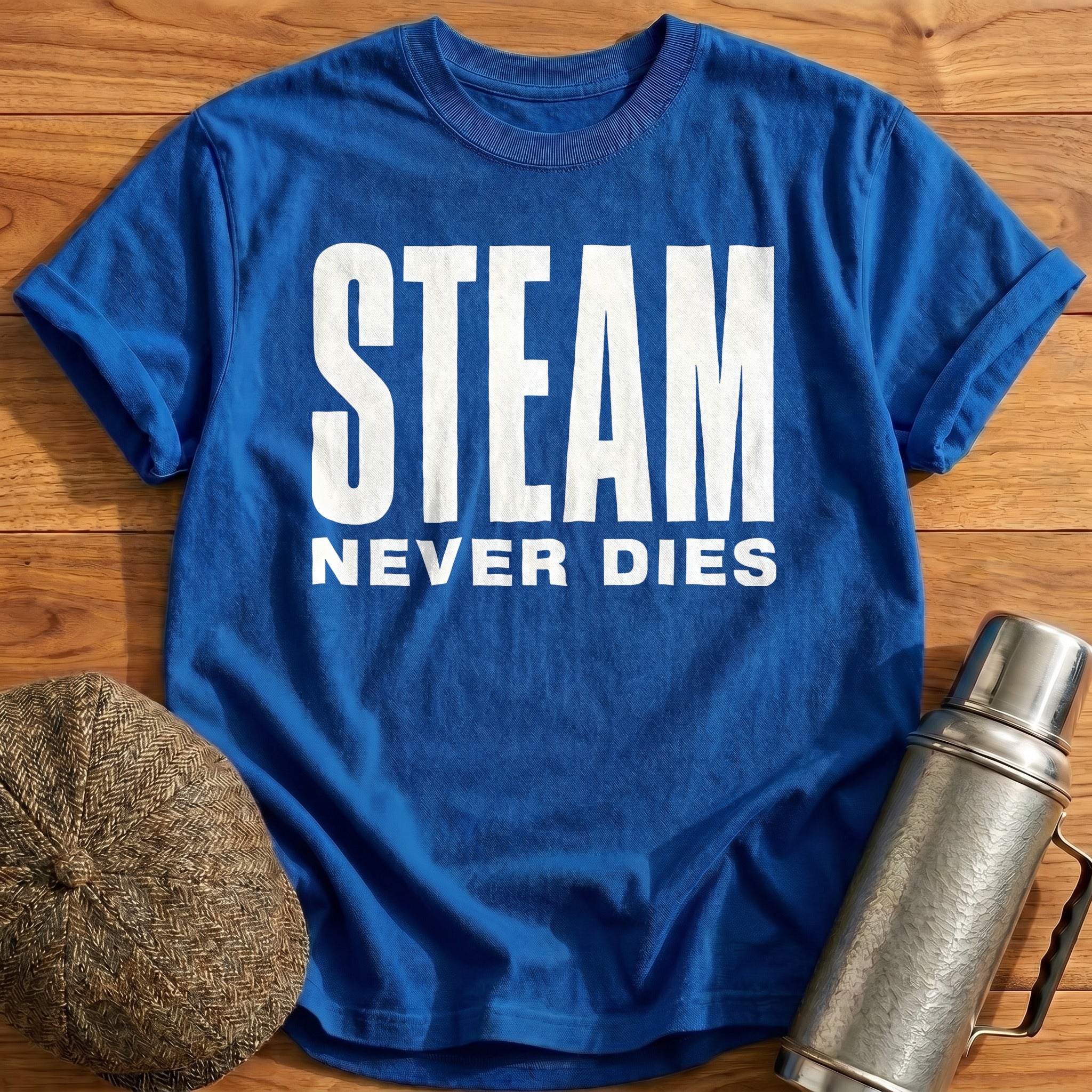 Steam Never Dies 35 T-Shirt - Royal