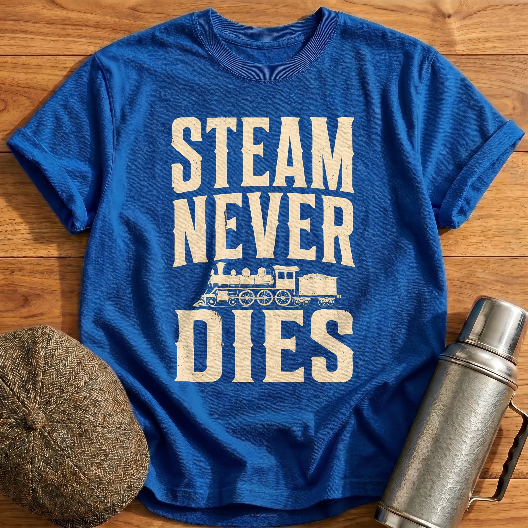 Steam Never Dies Steam Engine Train Enthusiast - Royal