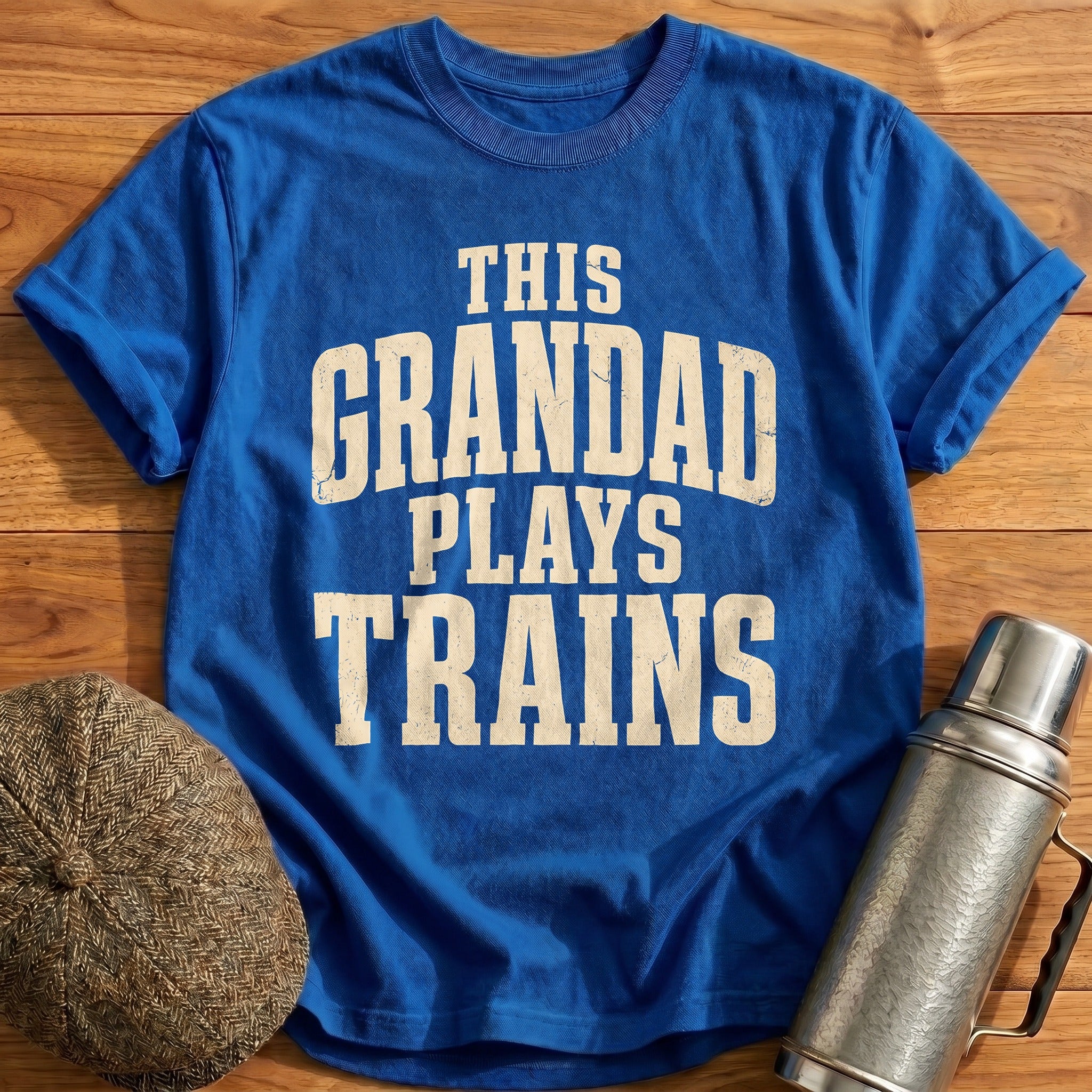 This Grandad Plays Trains Railroad Grandpa Funny - Royal