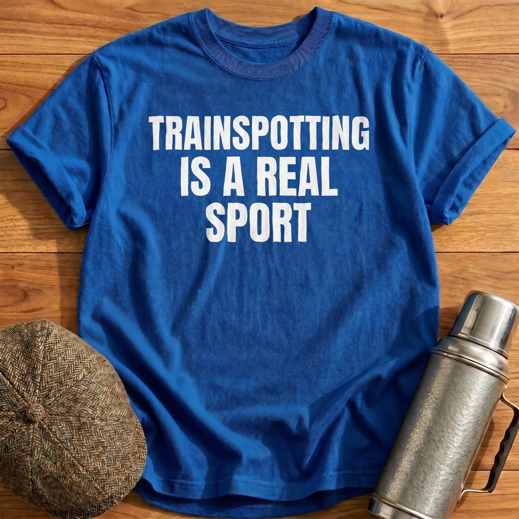 Trainspotting Is A Real Sport T-Shirt - Royal