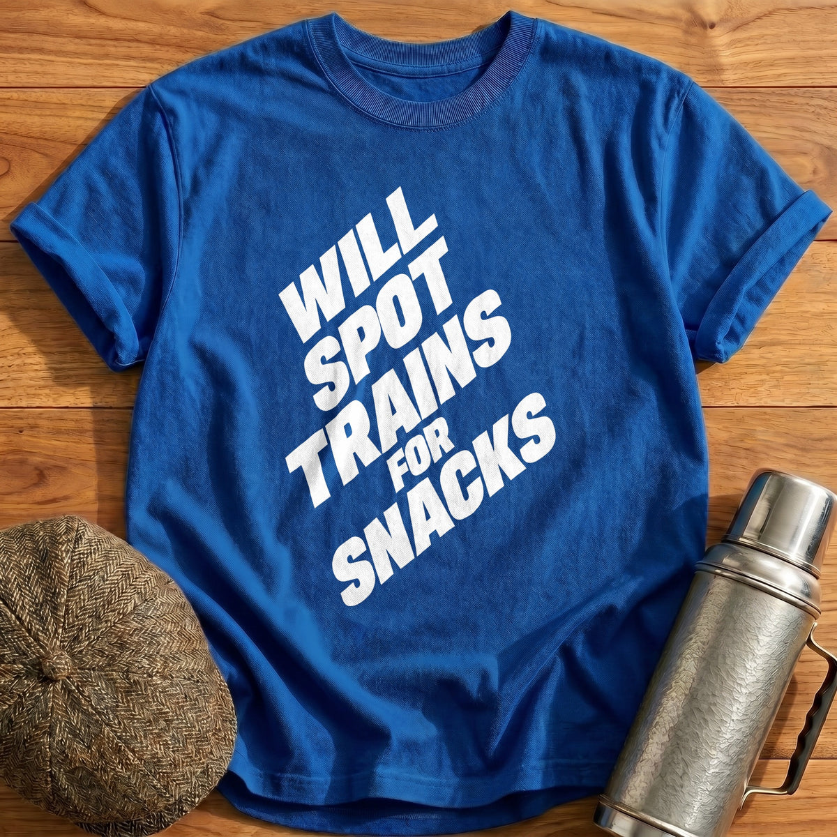 Will Spot Trains For Snacks 18 T-Shirt - Royal