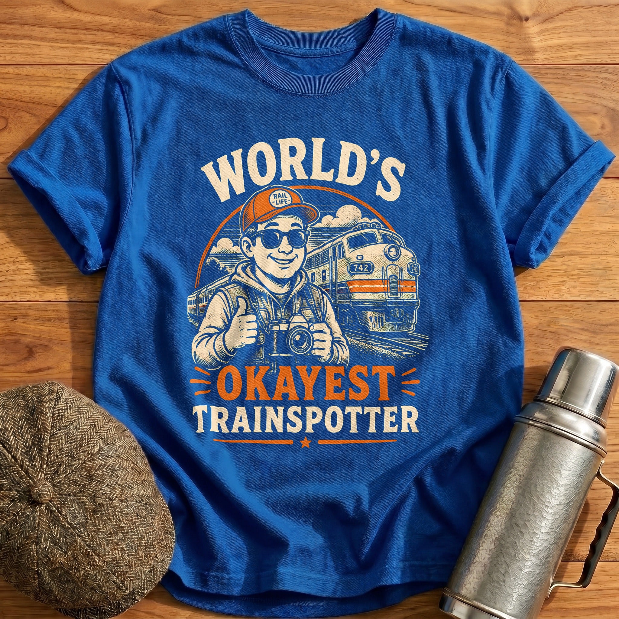 World's Okayest Spotter T-Shirt - Royal