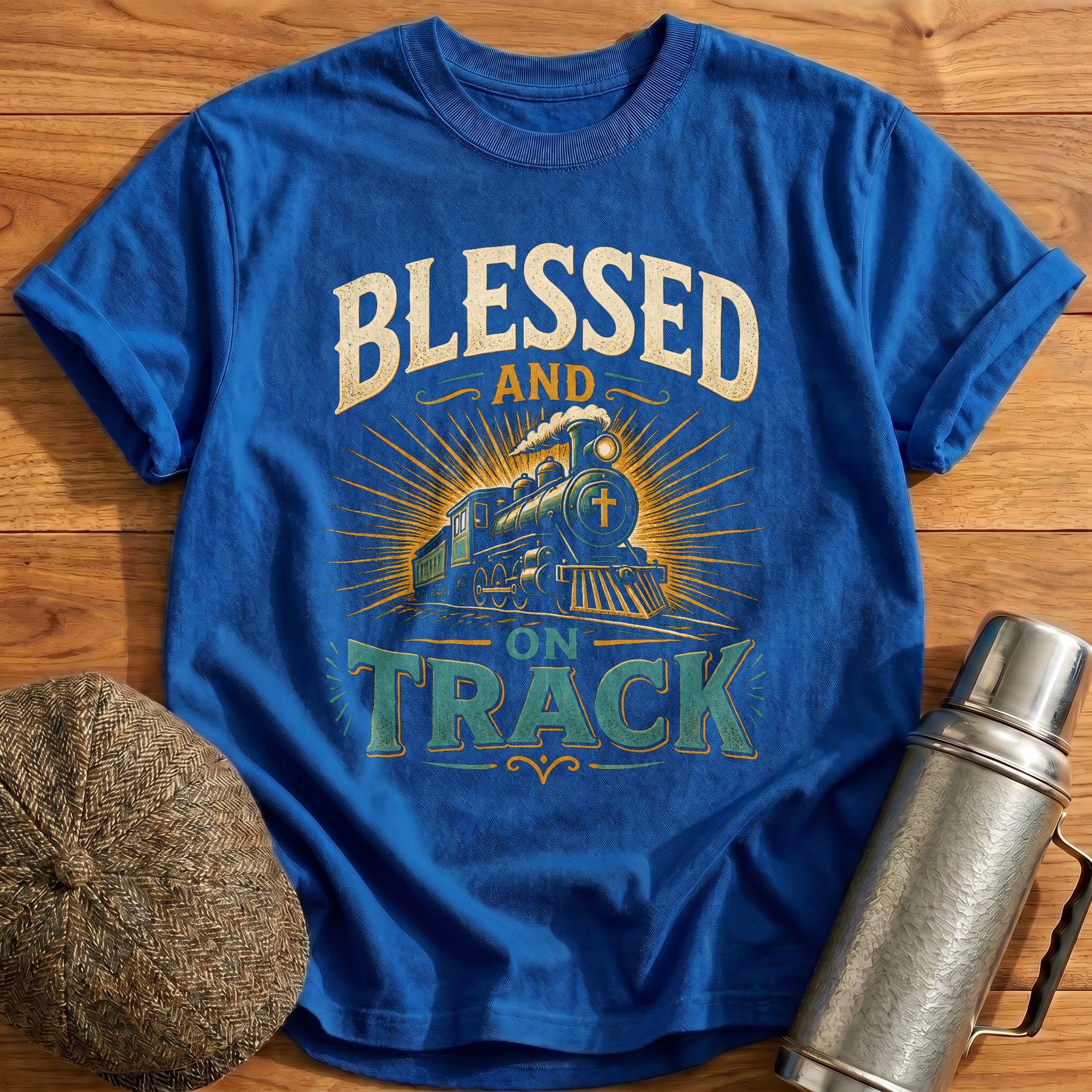 Blessed and on Track T-Shirt - Royal
