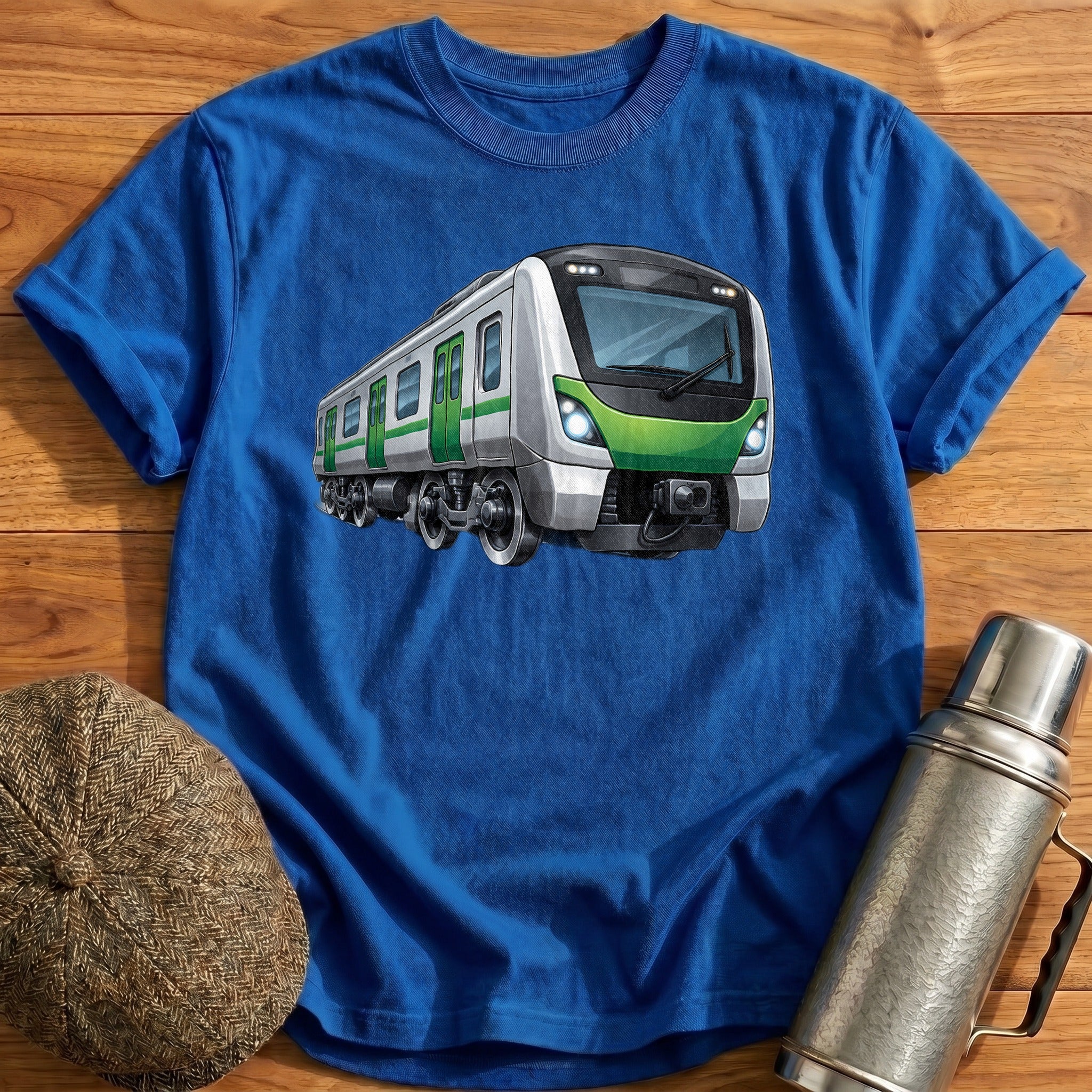 Metrotrain Front34 T-Shirt - Royal