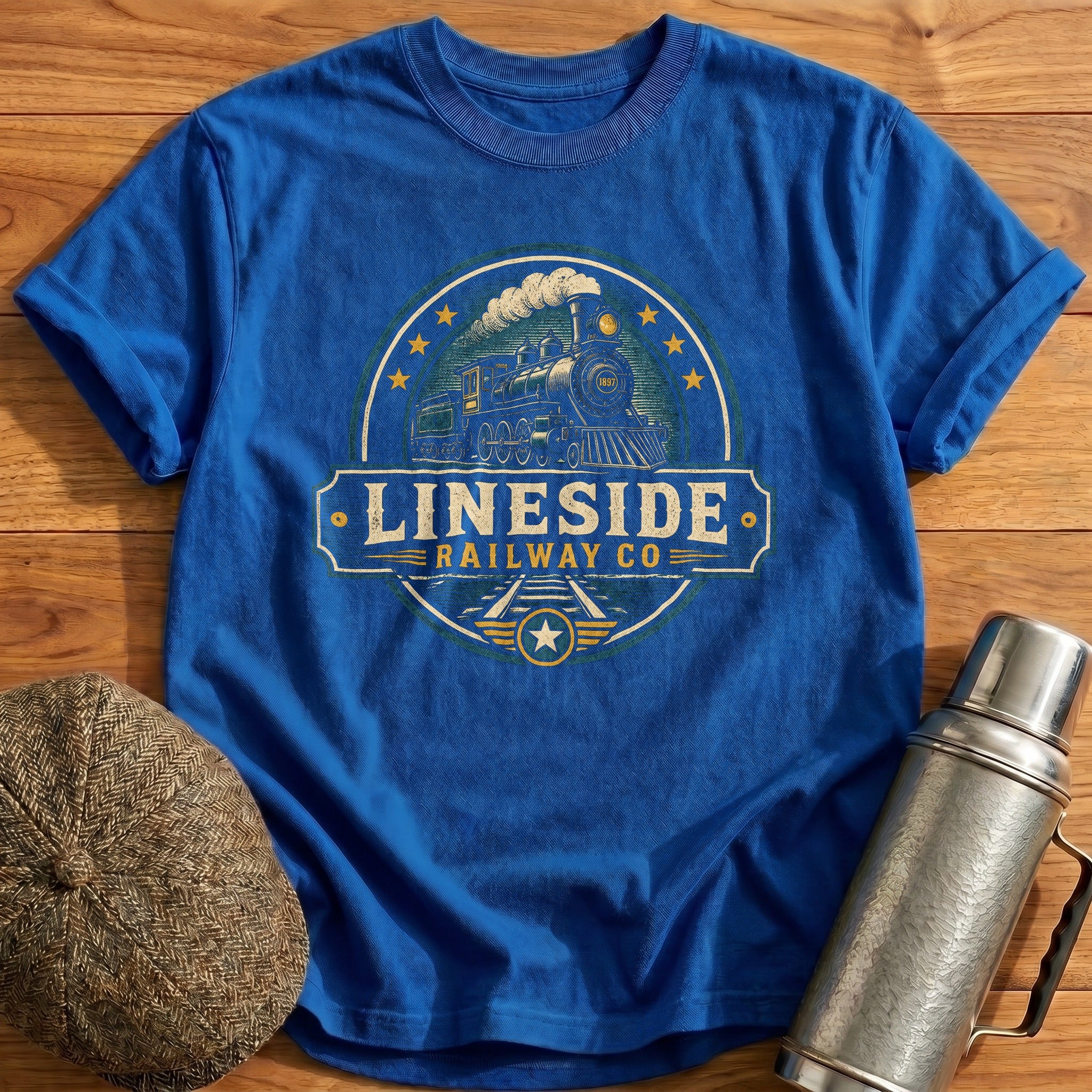 Retro Train Badge II T-Shirt - Royal