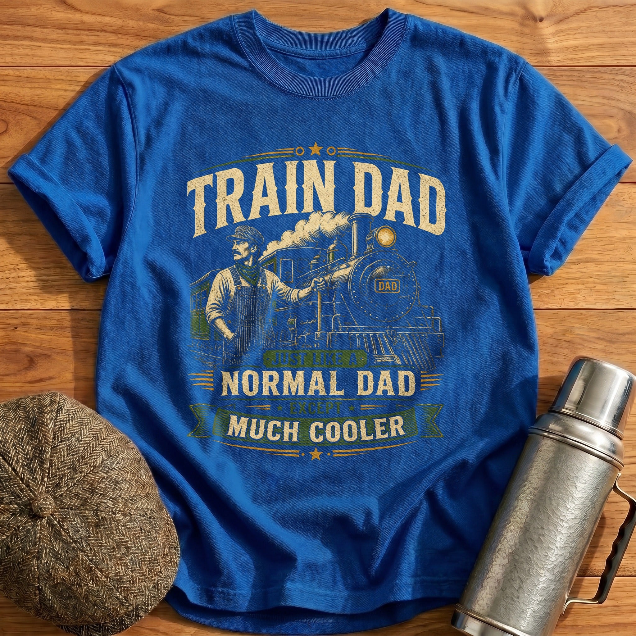 Train Dad Cooler T-Shirt - Royal
