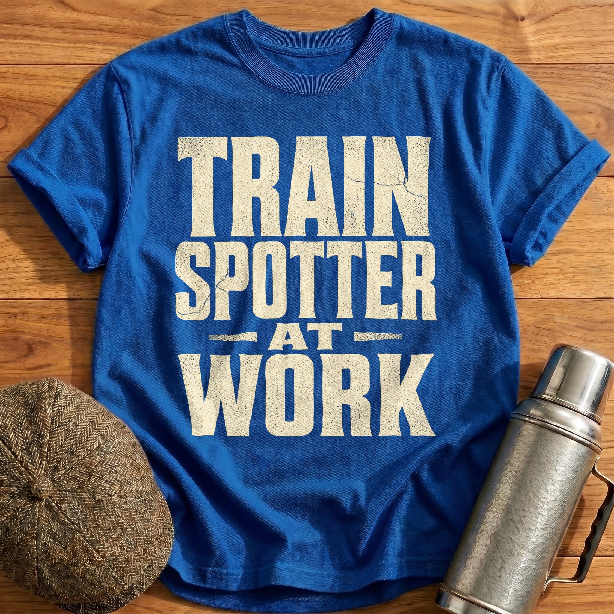 Train Spotter at Work II T-Shirt - Royal