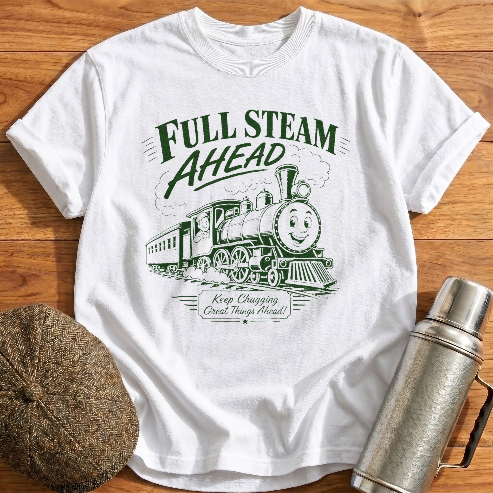 Full Steam Ahead T-Shirt - White