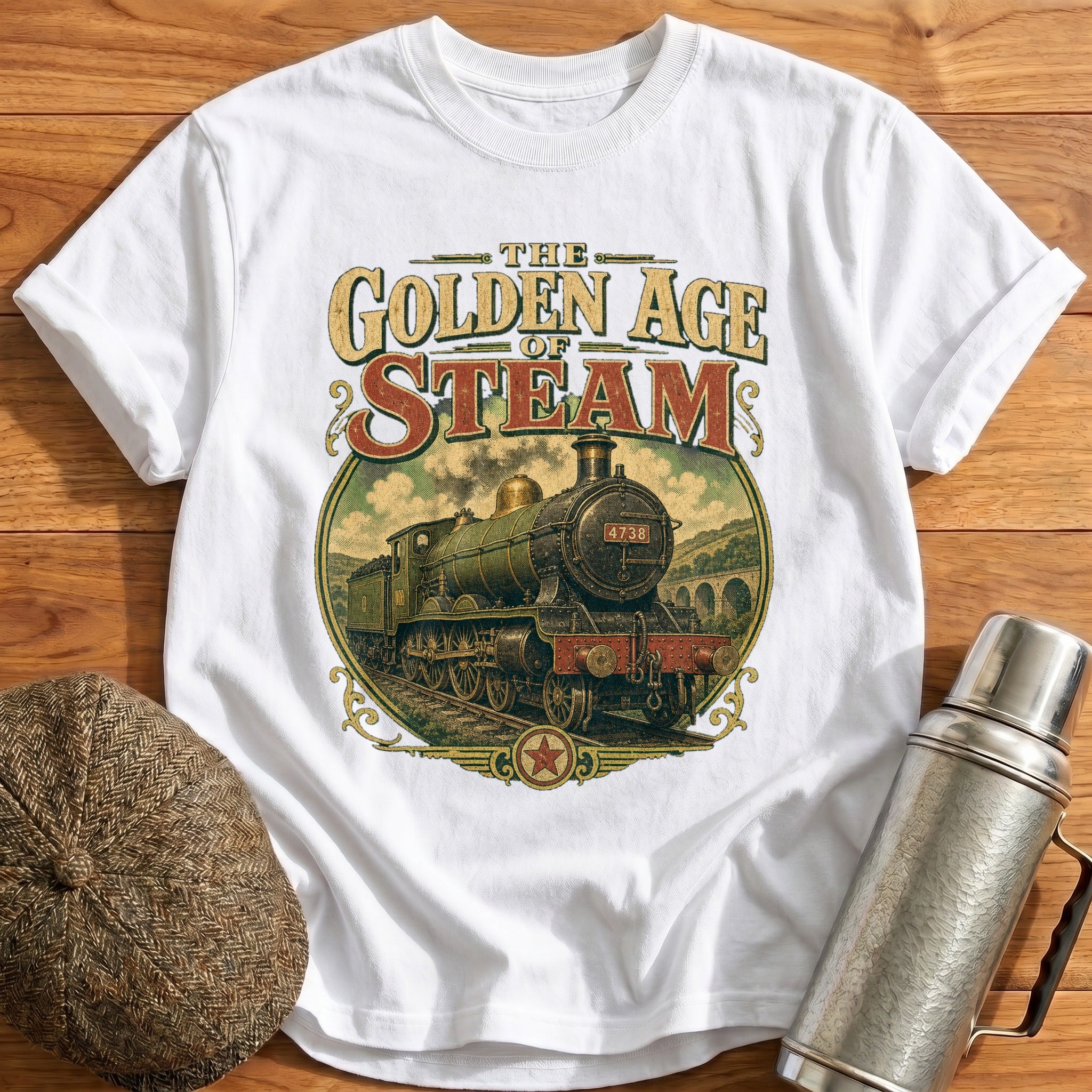 The Golden Age of Steam T-Shirt - White