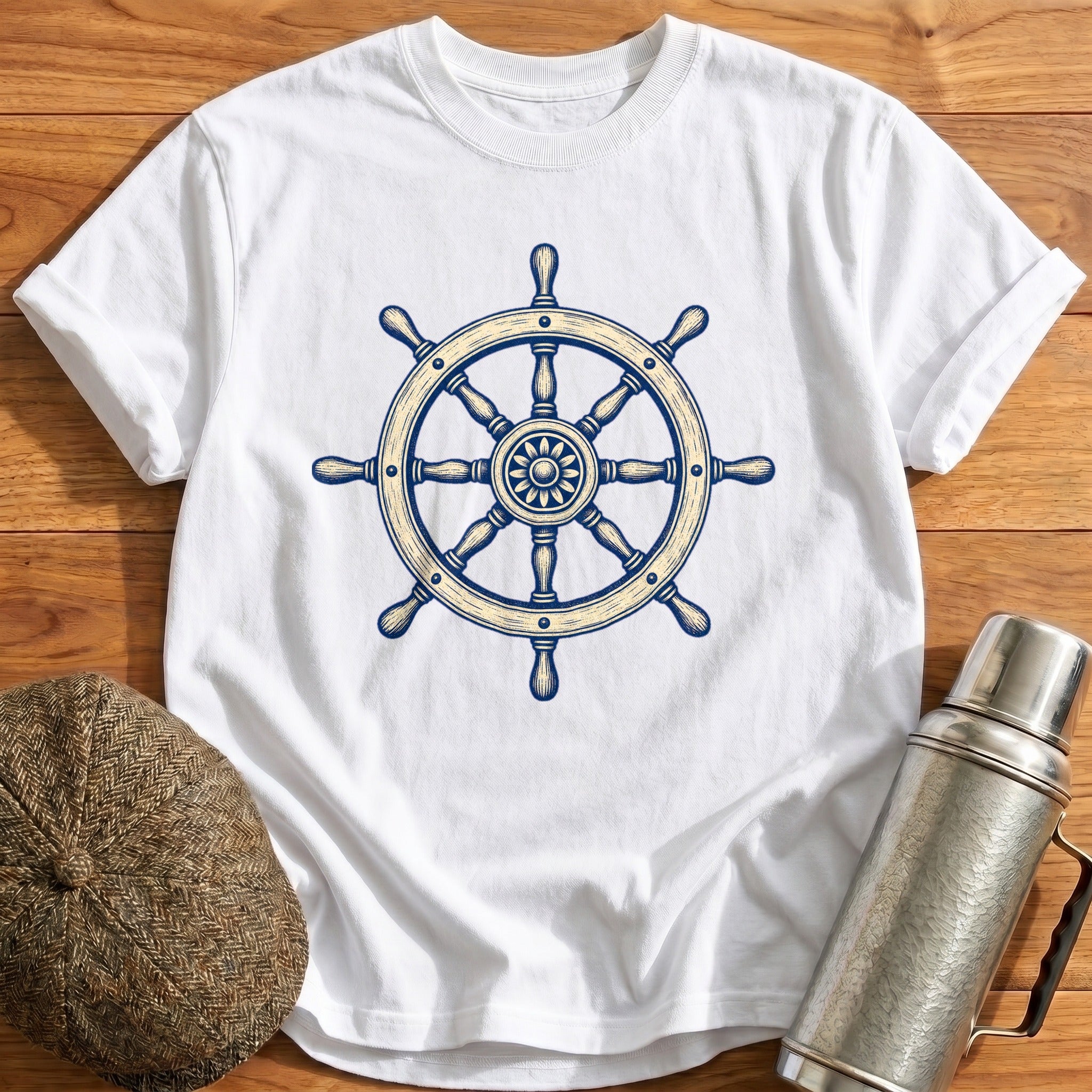 Driving Wheel T-Shirt - White