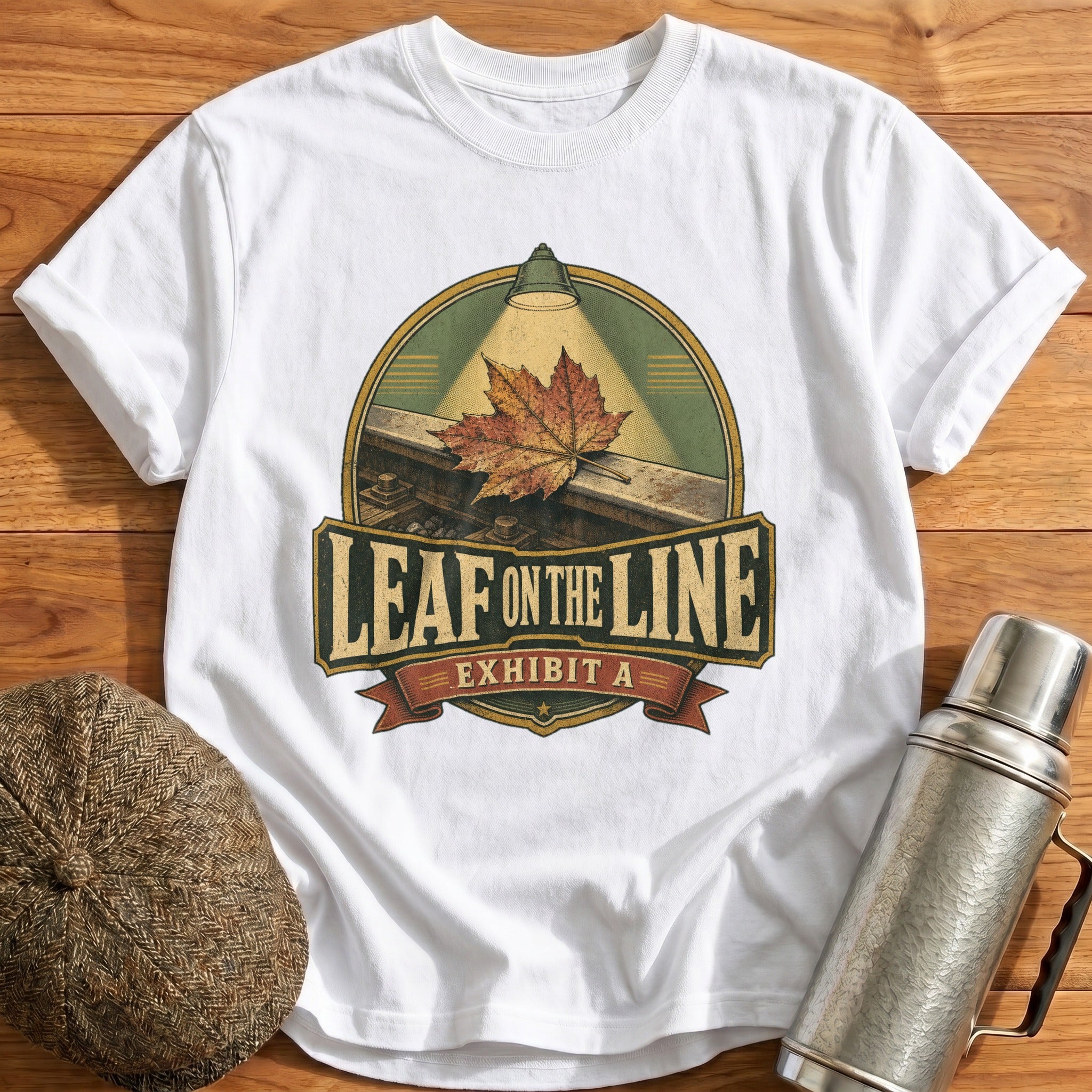 Leaf on the Line T-Shirt - White