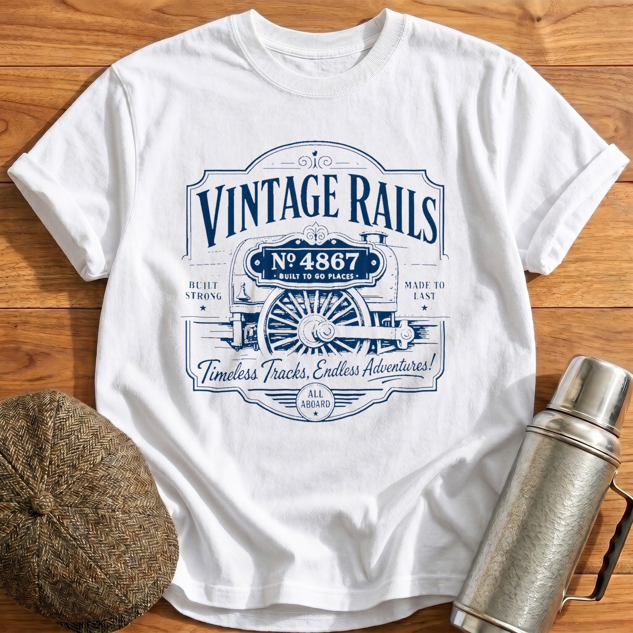 Vintage Rails T-Shirt - White