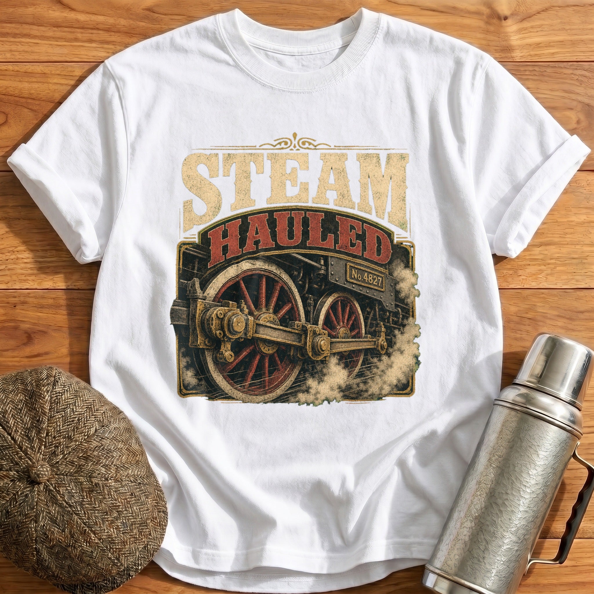 Steam Hauled T-Shirt - White