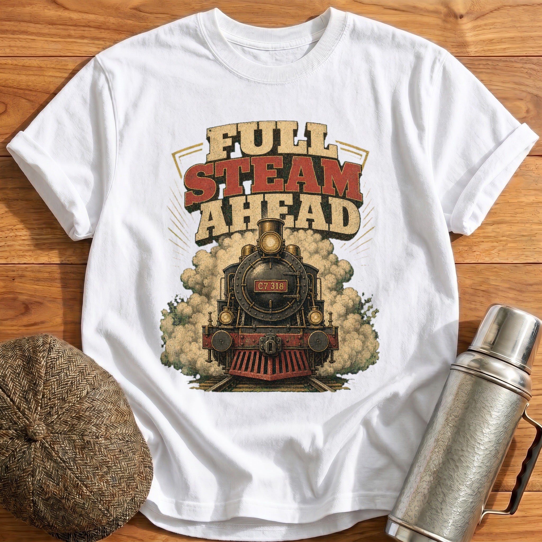 Full Steam Ahead II T-Shirt - White