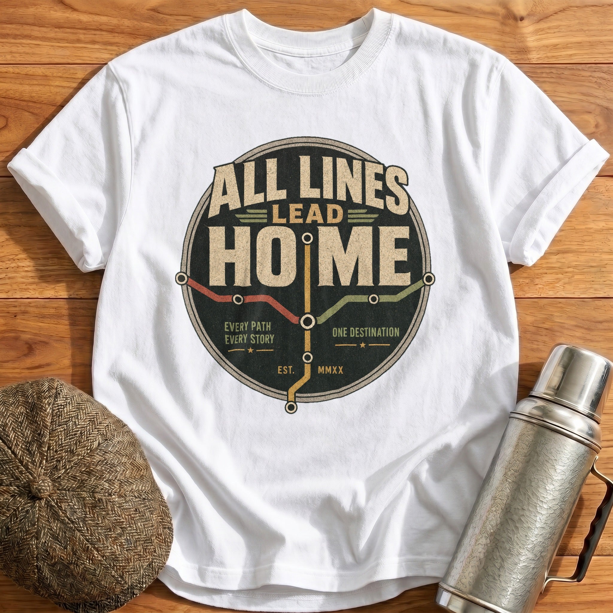 All Lines Lead Home T-Shirt - White