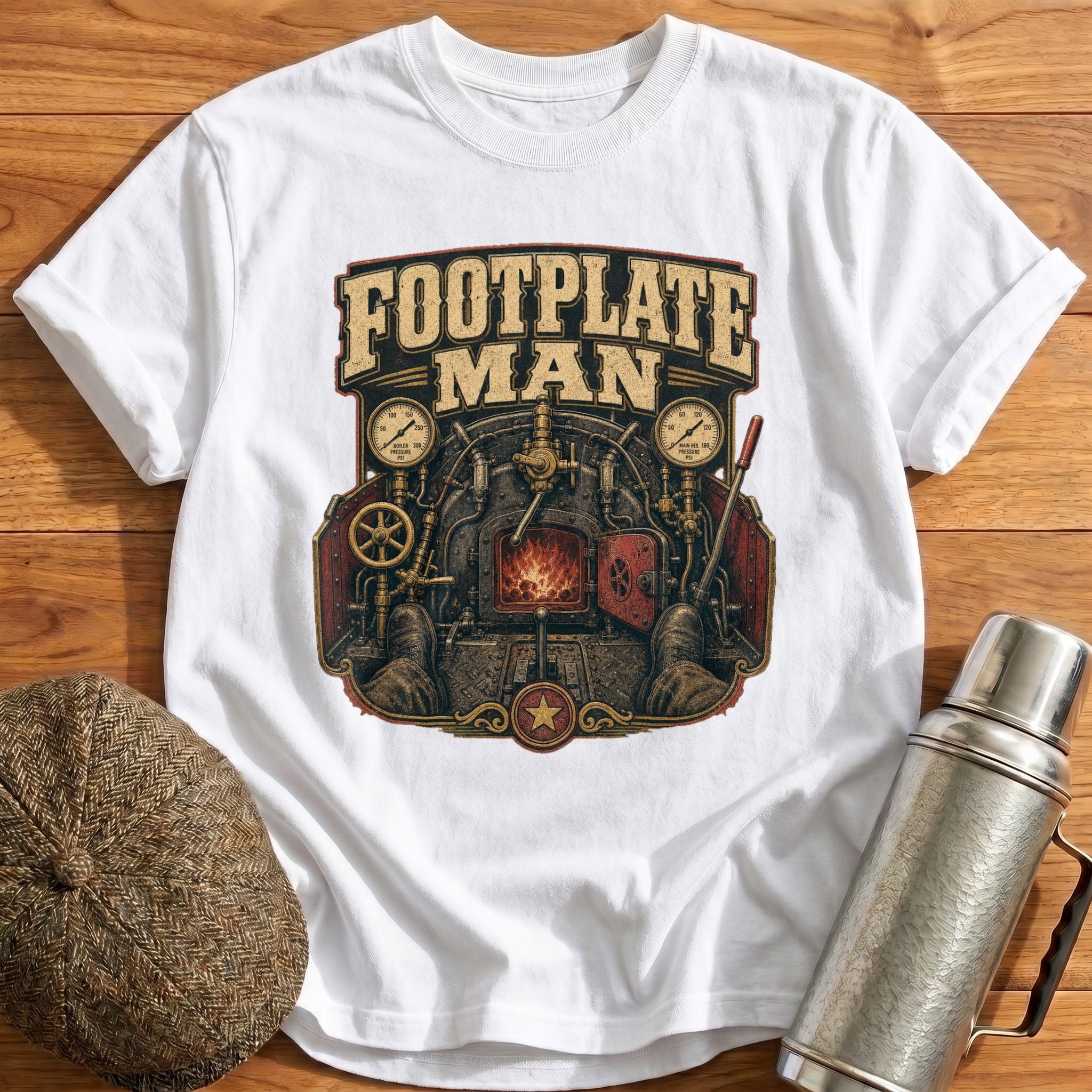 Footplate Man T-Shirt - White