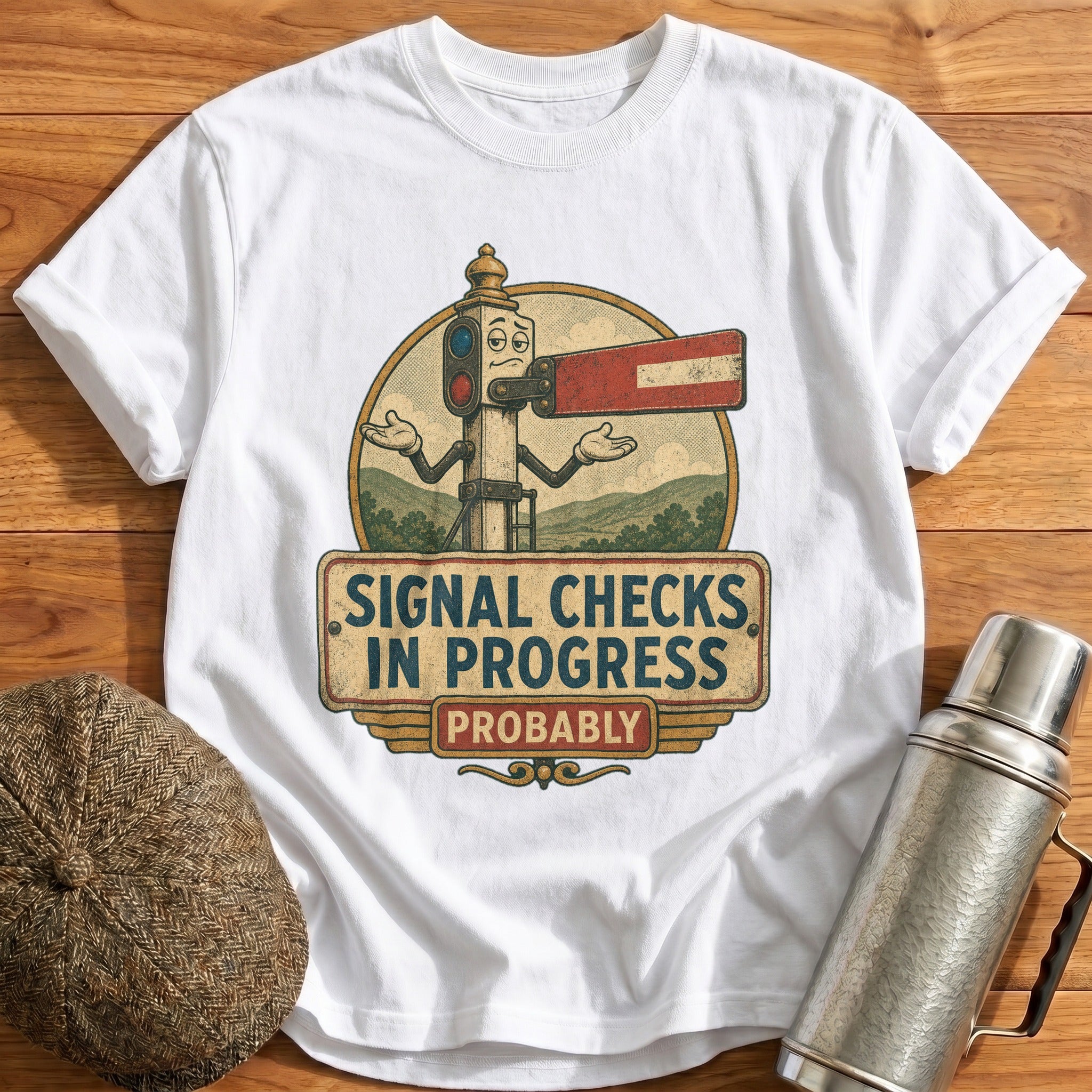 Signal Checks in Progress T-Shirt - White