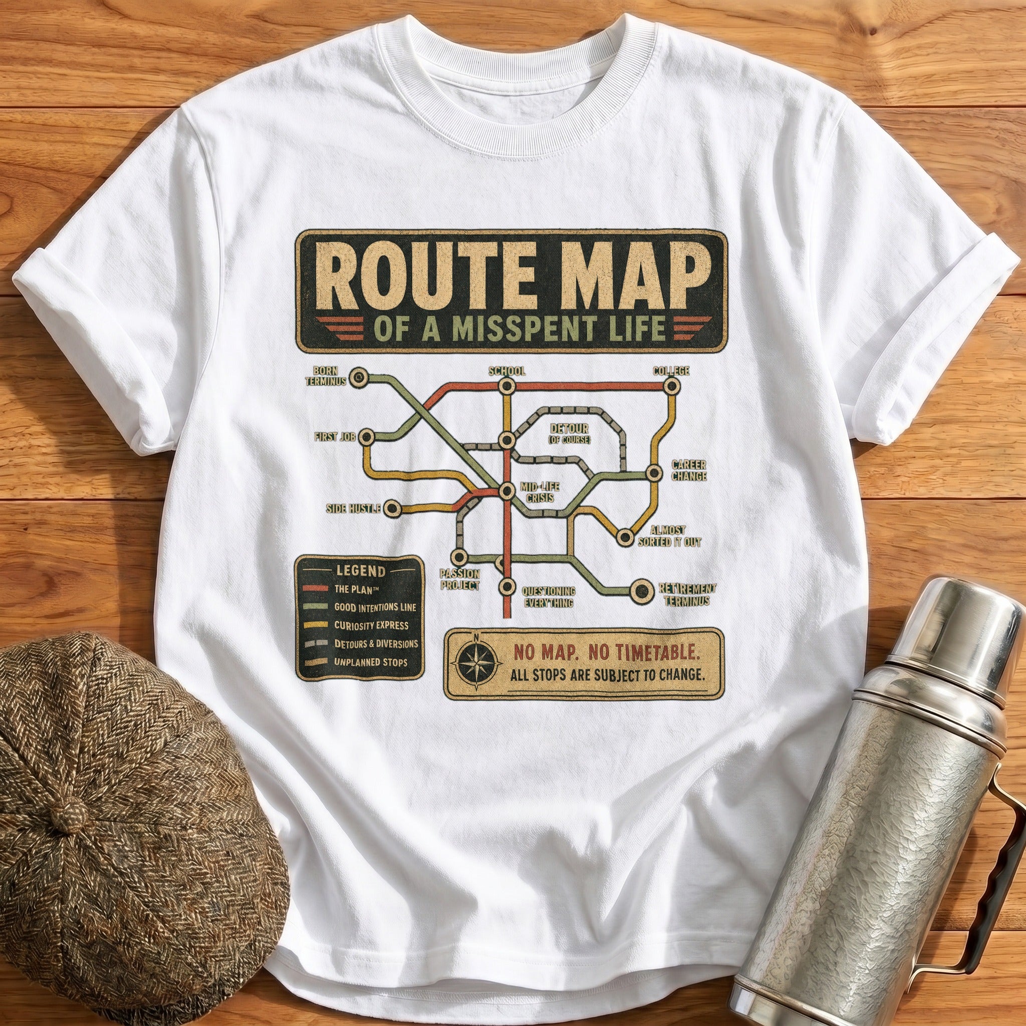 Route Map T-Shirt - White