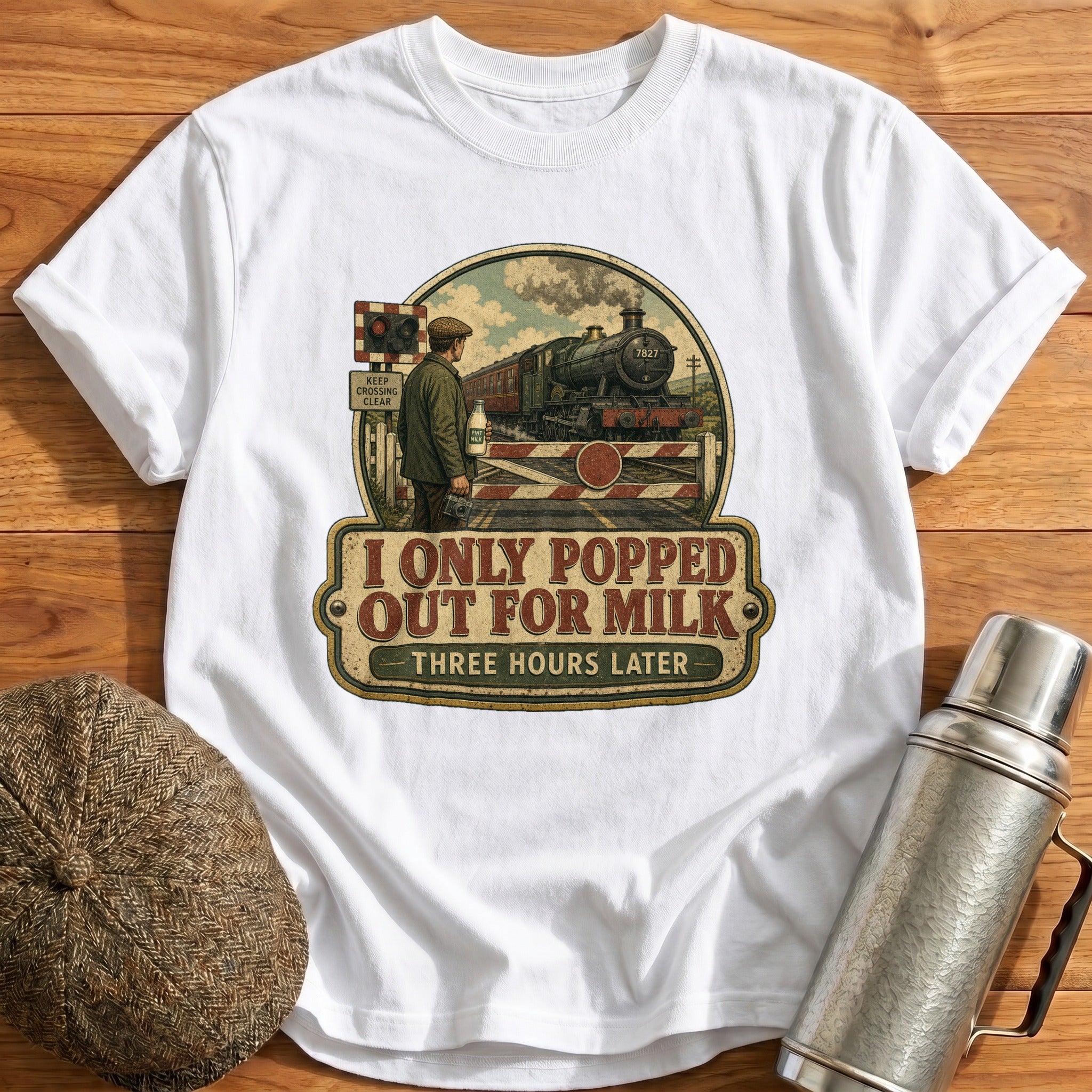 I Only Popped Out for Milk T-Shirt - White